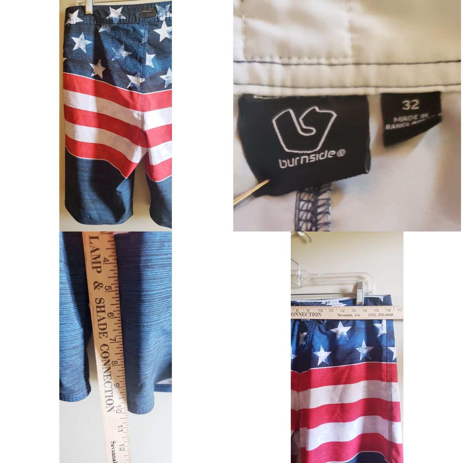 Burnside Burnside Mens Board Shorts Swim Trunks Sz 32x10 American Flag Patriotic No Liner Size US 32 / EU 48 - 8 Thumbnail