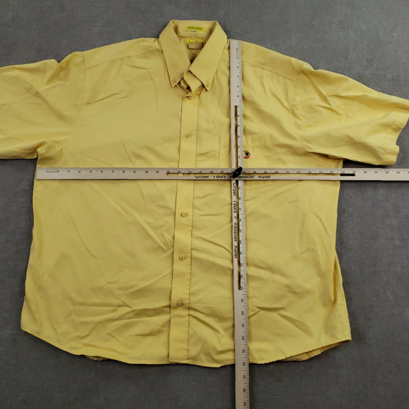 Vintage Duck Head Shirt Mens XXL Yellow Short Sleeve Button Front Wrinkle Resistant Logo Size US XXL / EU 58 / 5 - 2 Thumbnail
