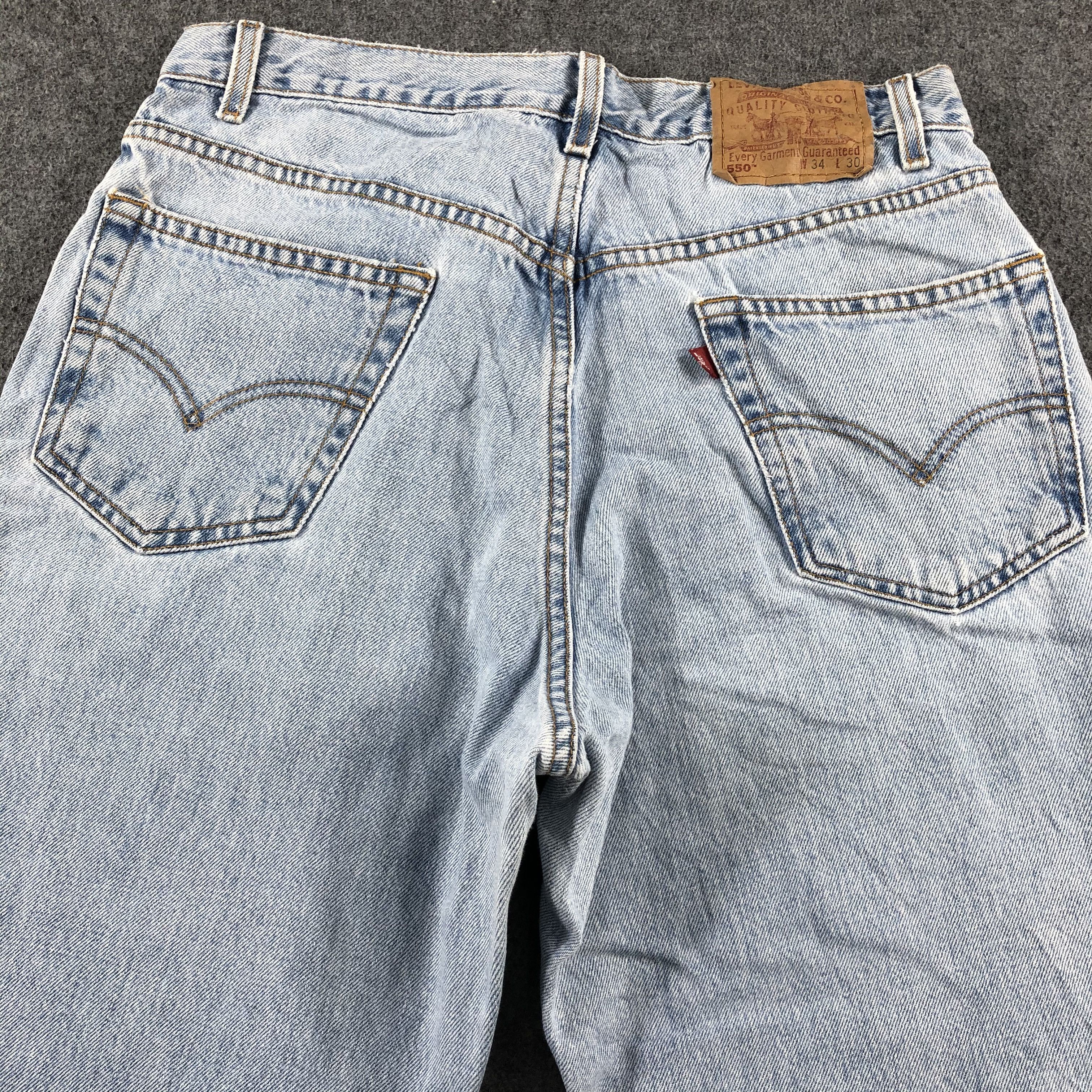 Levi's 90s Vintage Blue Wash Levis 550 Jeans-J2608 Size US 32 / EU 48 - 4 Thumbnail