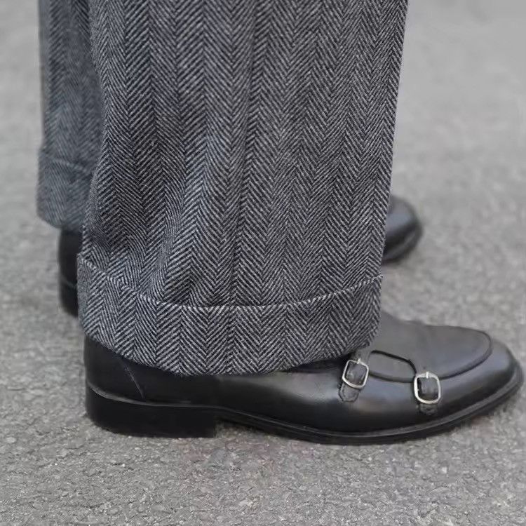 Other Casual British Straight Leg Loose Gray Pants Size US 30 / EU 46 - 6 Thumbnail