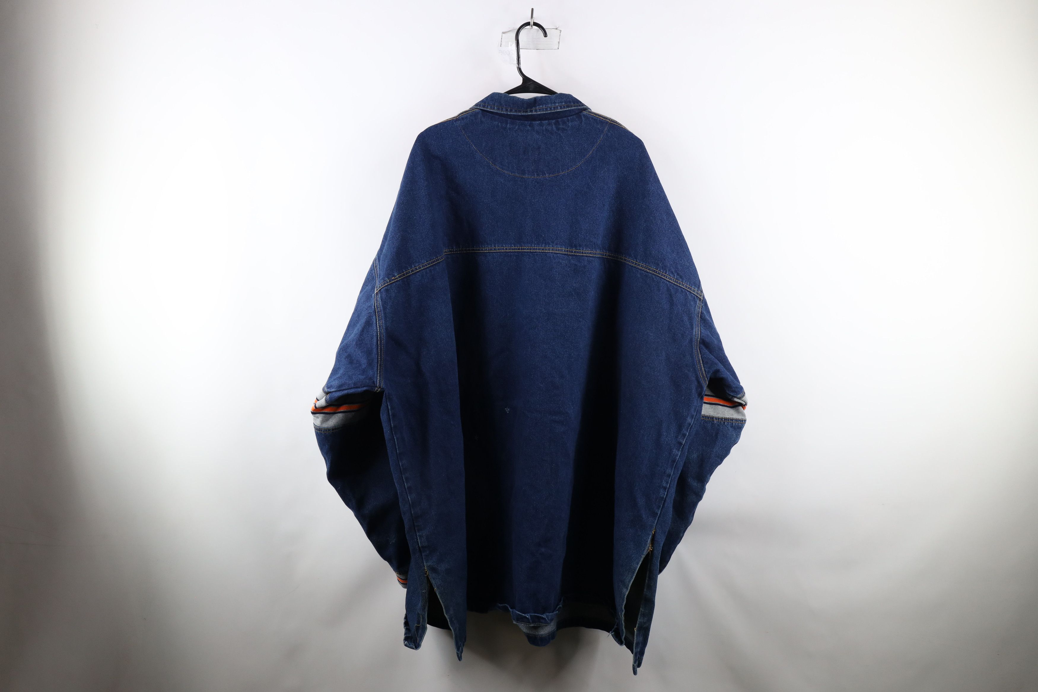 Vintage Vintage 90s Streetwear Half Zip Pullover Denim Jacket USA Size US XXL / EU 58 / 5 - 13 Thumbnail