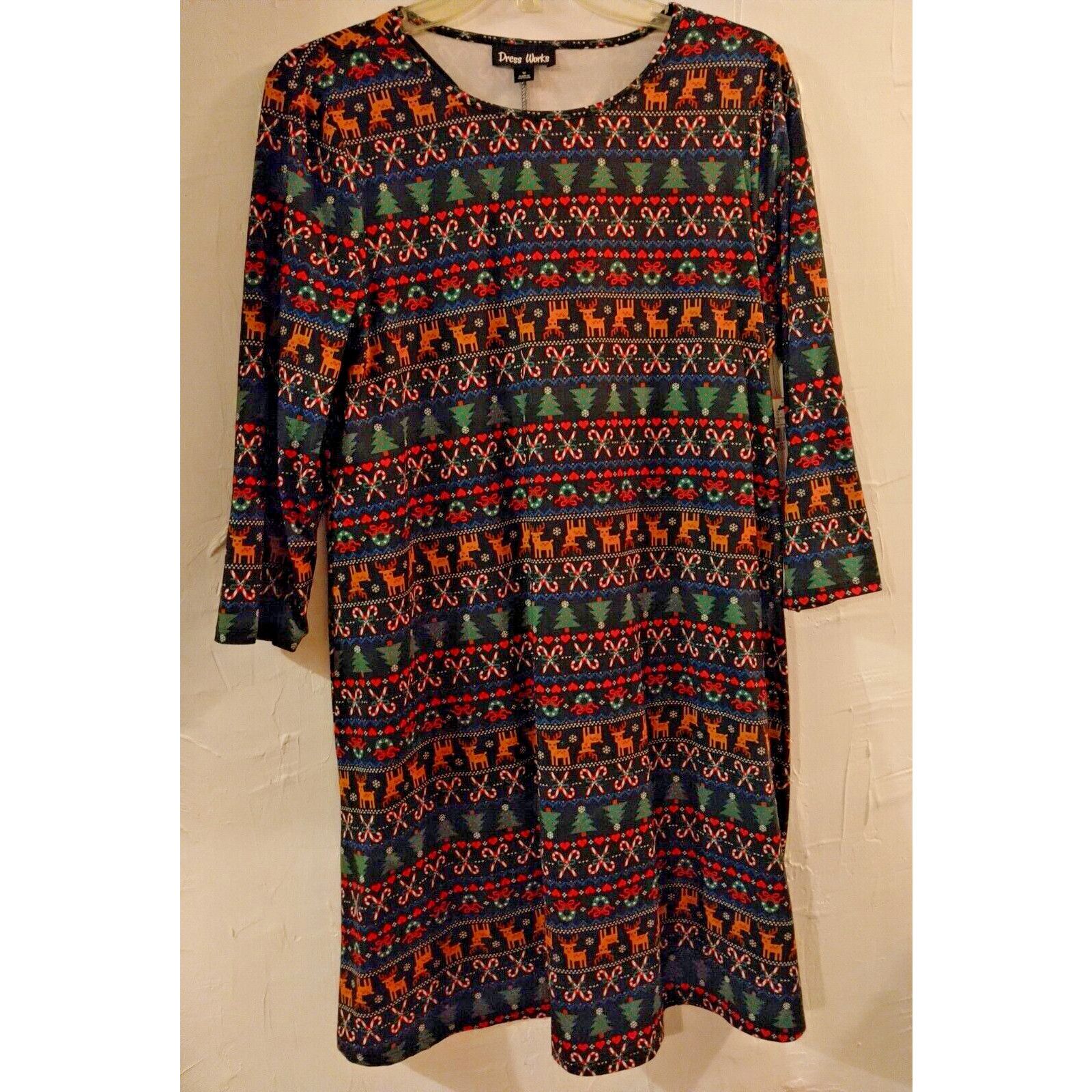 The Unbranded Brand Dress Works Ladies Christmas Reindeer Canes Medium Dress Size M / US 6-8 / IT 42-44 - 1 Thumbnail