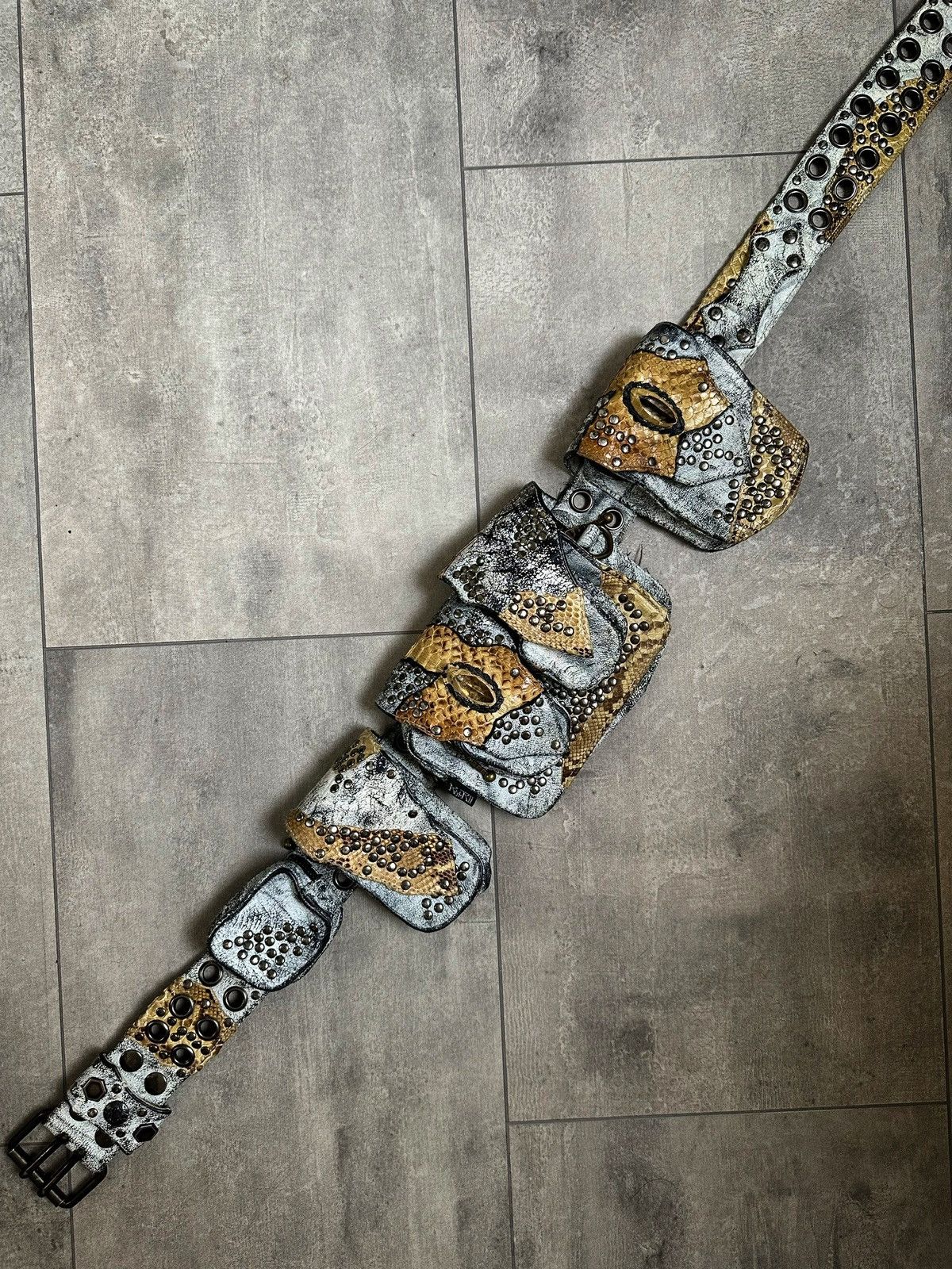 KMRii KMRii snakeskin leather studded waistbag / belt Size ONE SIZE - 1 Thumbnail
