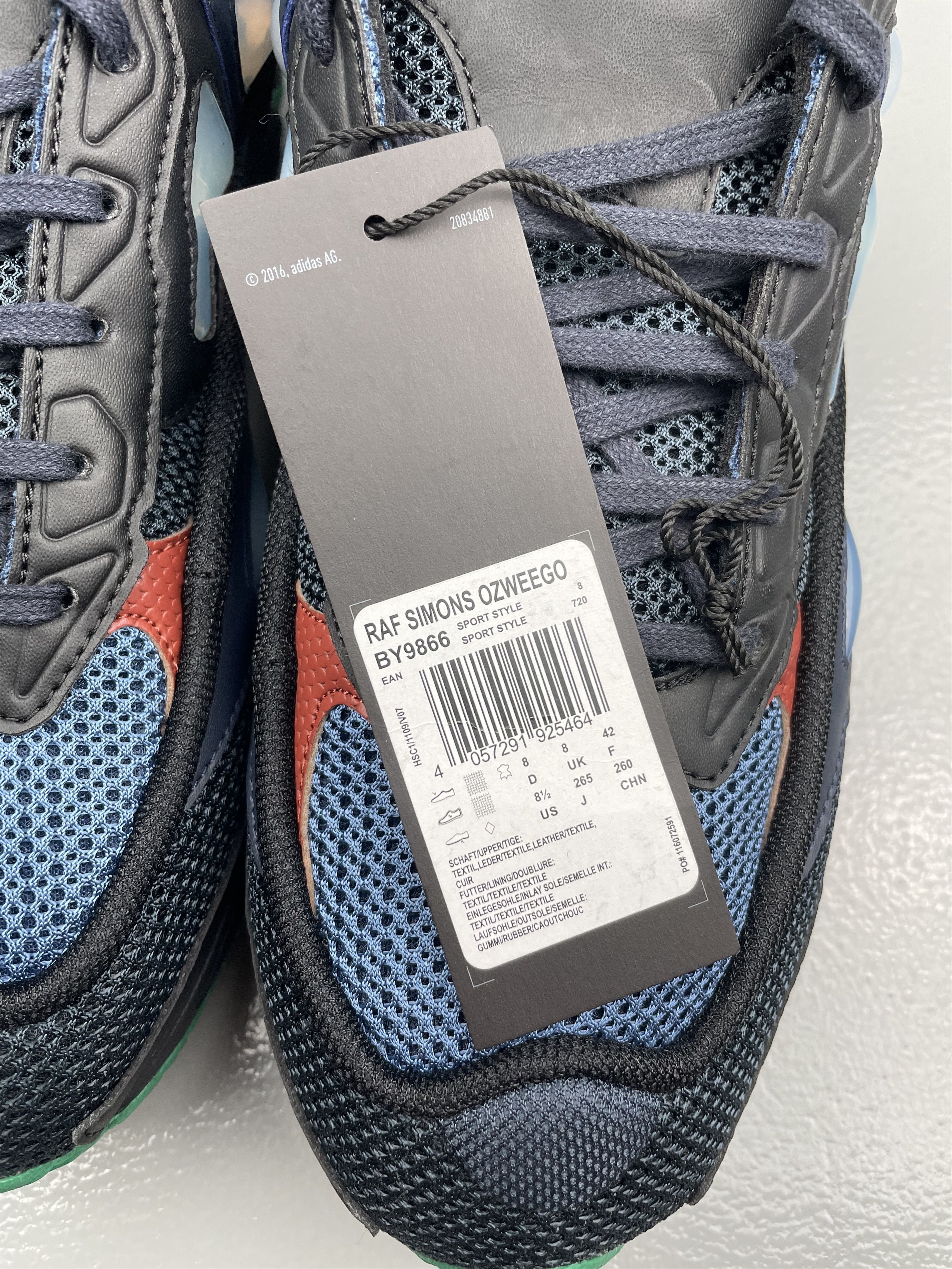 Raf Simons adidas X Raf Simons S/S 2017 Ozweego II "Night Marine" Size US 8.5 / EU 41-42 - 10 Thumbnail