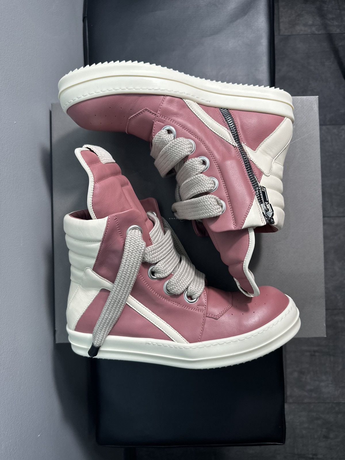 Rick Owens Rick Owens Thulian Pink Geobasket Jumbo Lace Sneaker Size US 9 / EU 42 - 3 Thumbnail