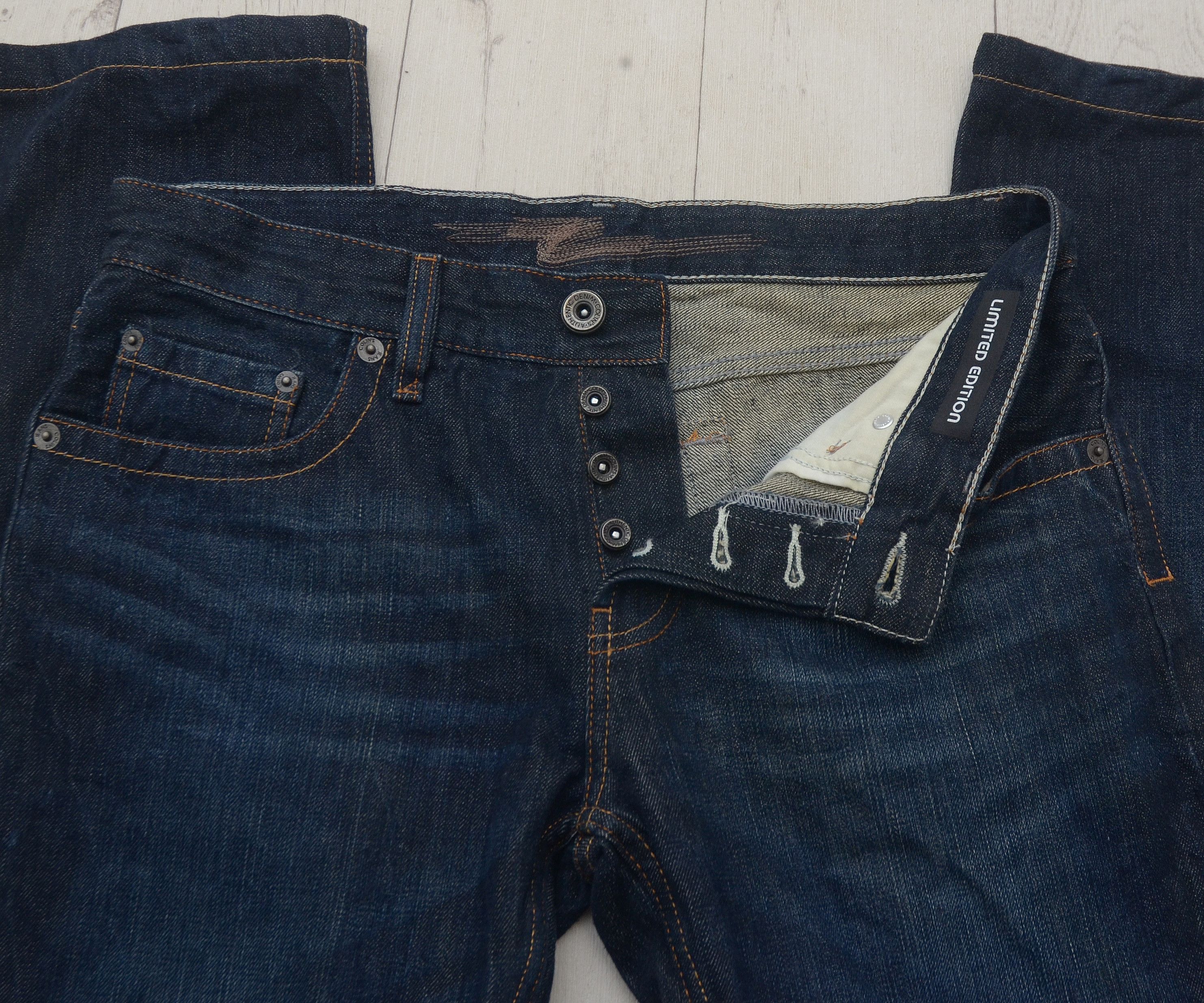 Japanese Brand Colins Dark Blue Selvedge Spellbound Denim Jeans 31x30 Size US 31 - 11 Thumbnail