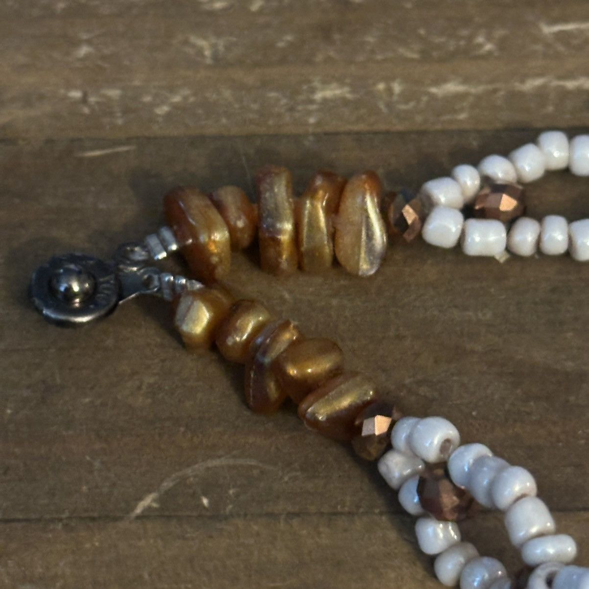 Other × Vintage Vintage Teng Yue woven white glass bead & Tiger eye necklace Size ONE SIZE - 4 Thumbnail