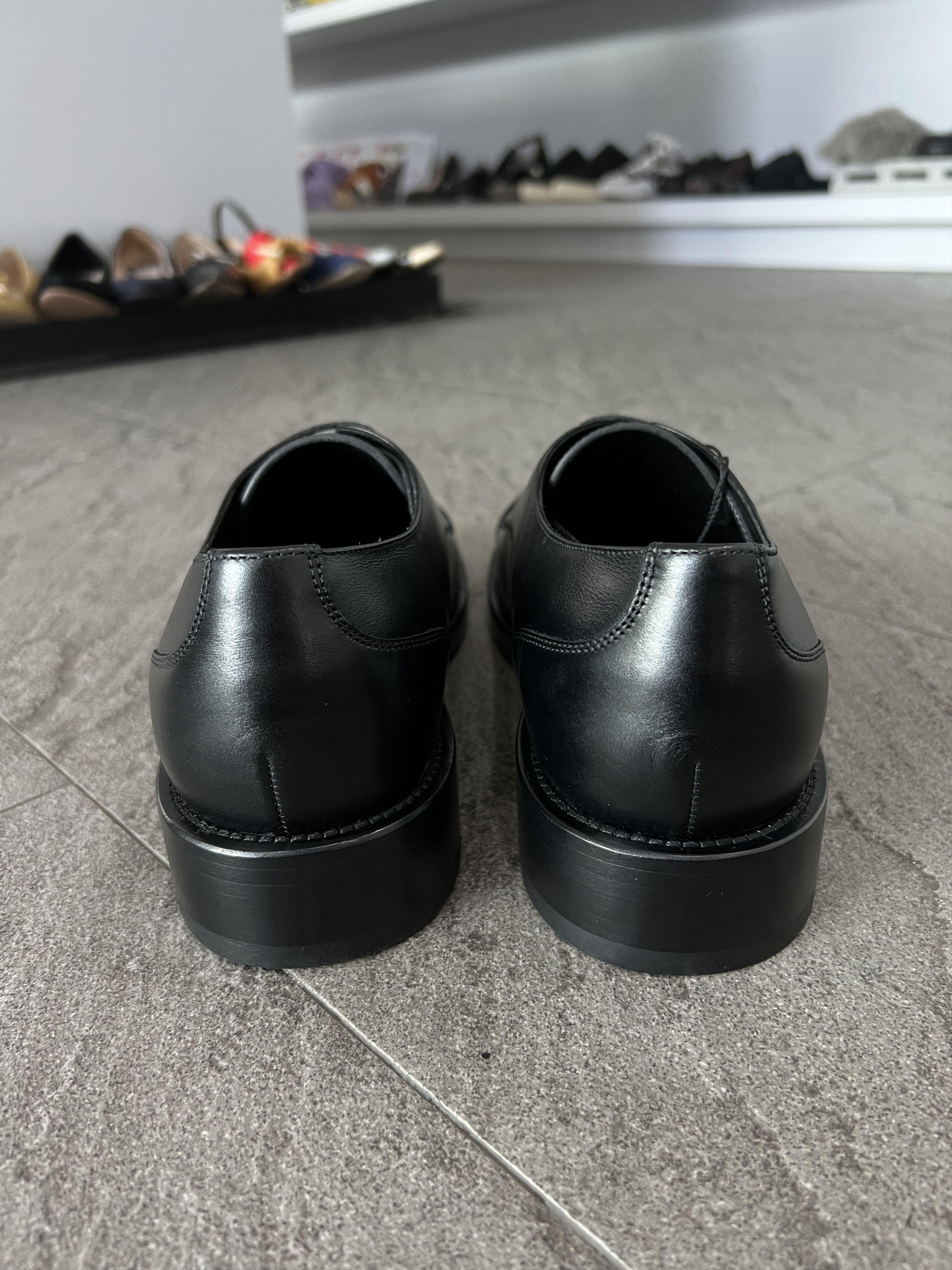 Balenciaga Balenciaga Black Leather Derby Shoes Logo Sole 43 Size US 10 / EU 43 - 4 Thumbnail