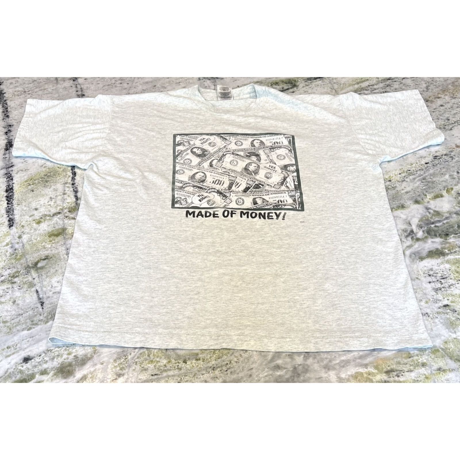 Fruit Of The Loom VINTAGE MADE OF MONEY graphic T shirt XL White Cotton Blend 1990s Fruit of the Loom Mens Size US XL / EU 56 / 4 - 3 Thumbnail