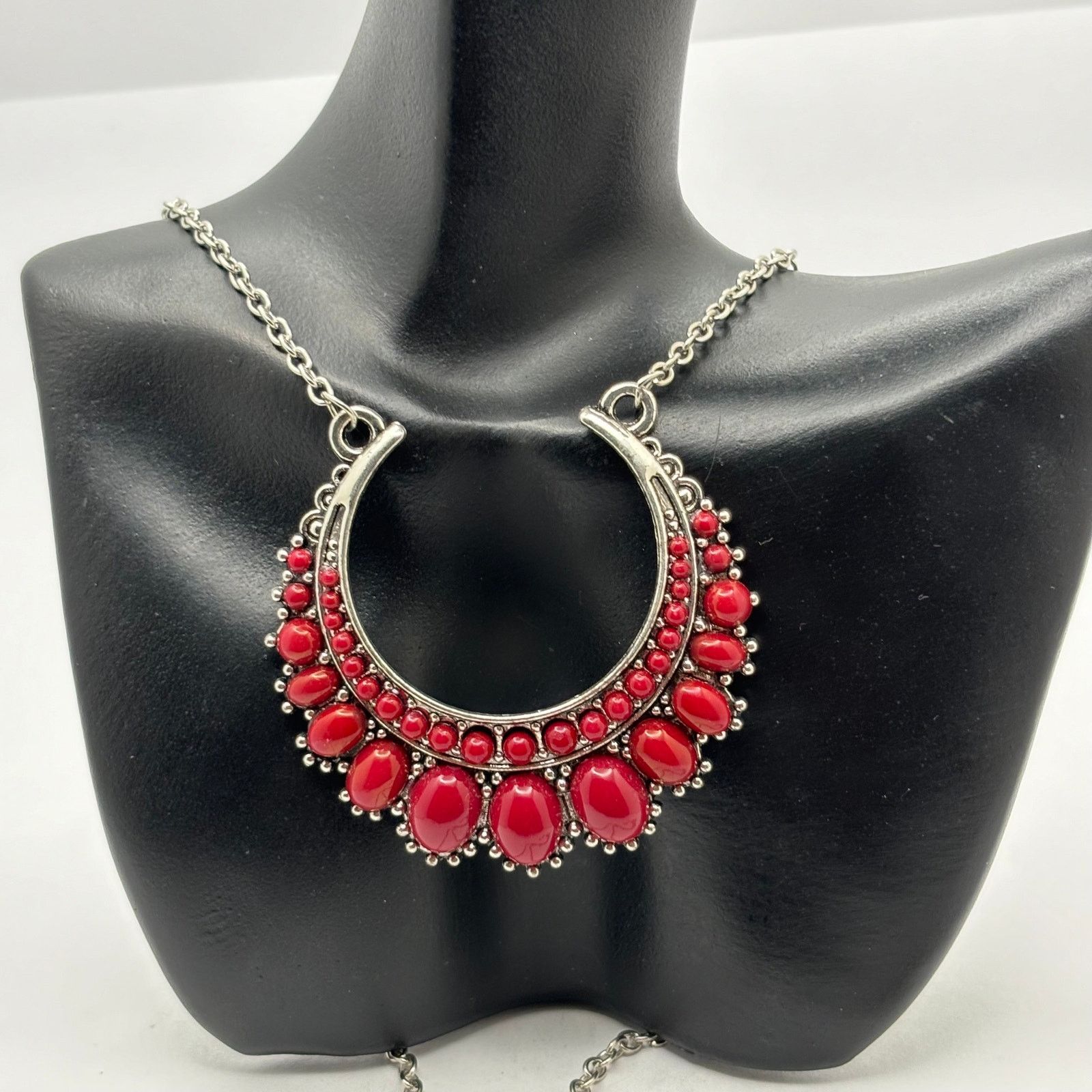 Other Silver & red necklace Size ONE SIZE - 1 Thumbnail