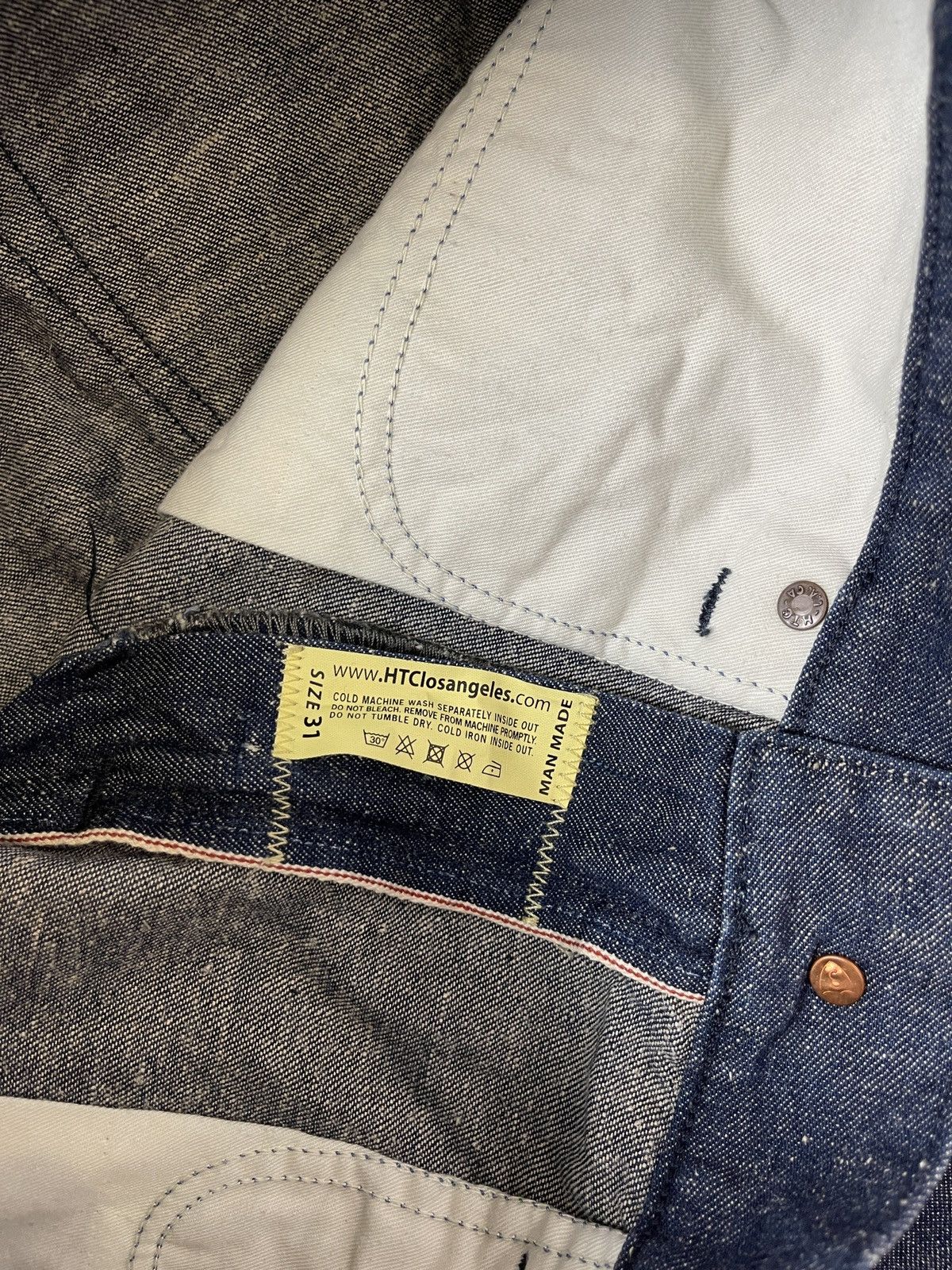 Handmade HTC Hollywood Trading Company cotton hemp selvedge denim Size US 31 - 11 Thumbnail