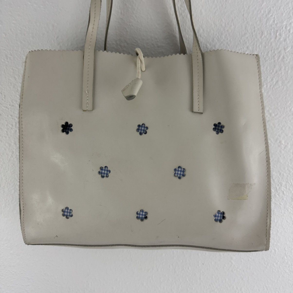 Vintage Vintage 90s White Ivory Leather Floral Cutout Italian Purse Size ONE SIZE - 3 Thumbnail
