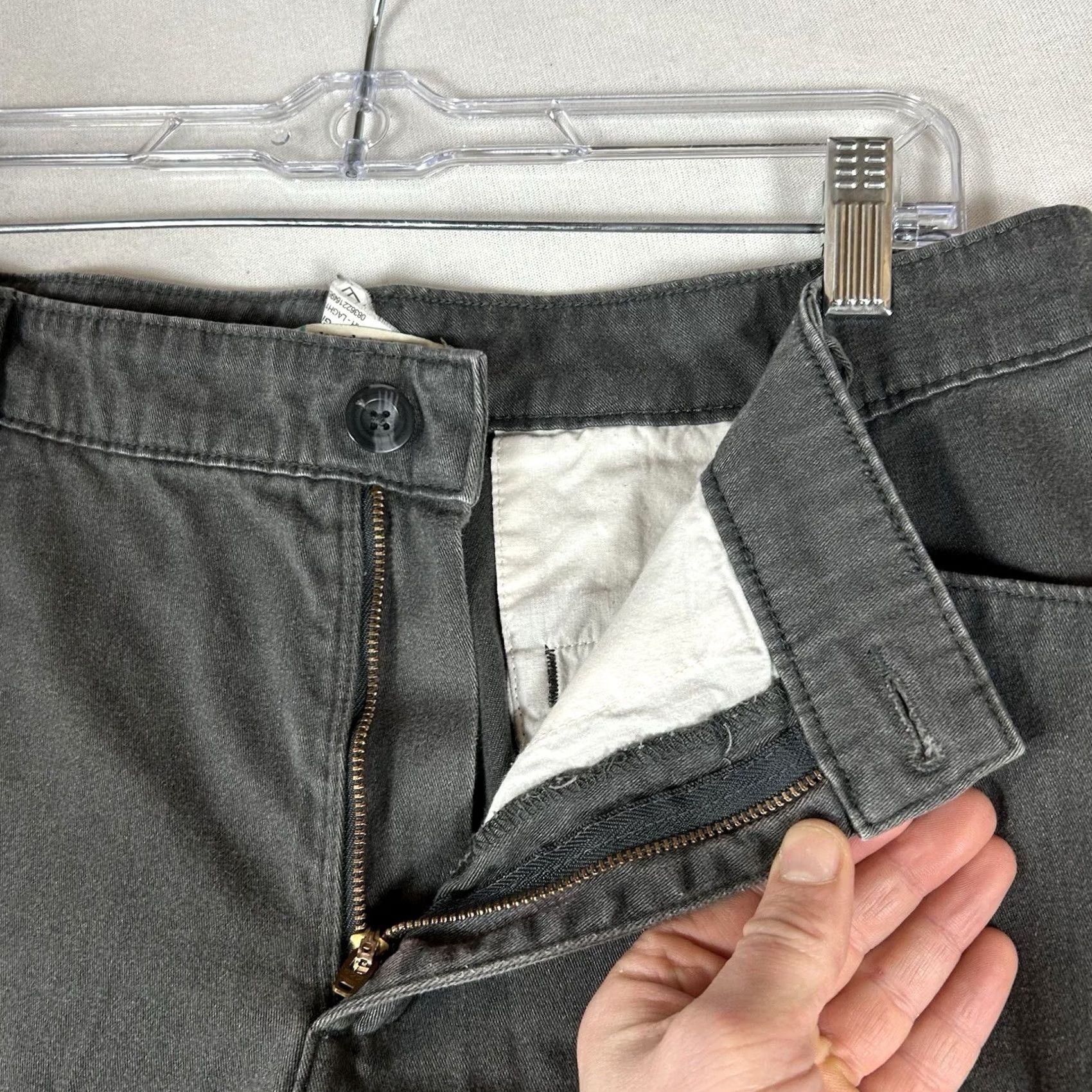 Lee Lee Relaxed Fit Straight Leg Chino Pants Womens 14 Long Gray Casual Work Office Size 36" / US 14 / IT 50 - 4 Thumbnail