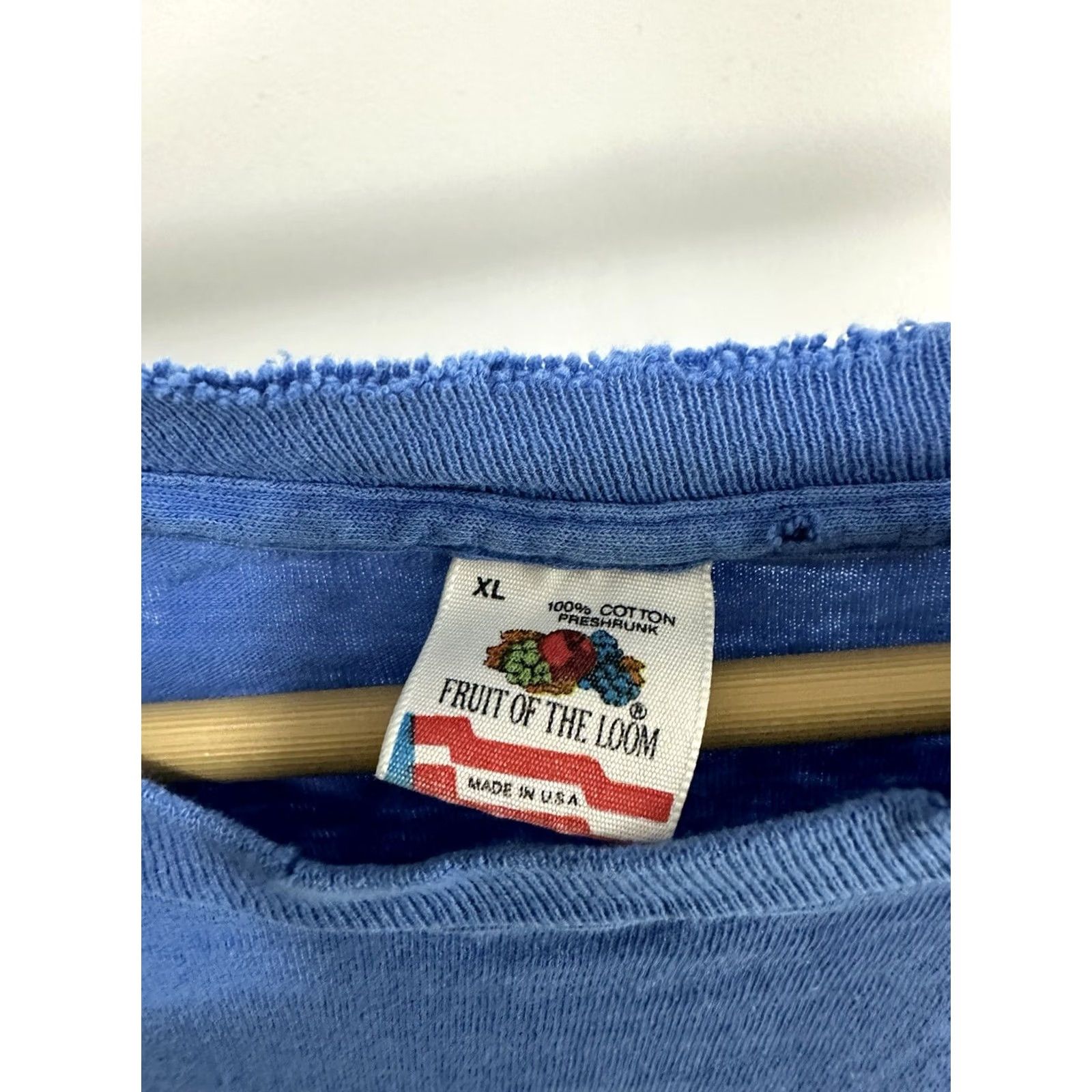 Fruit Of The Loom VTG 90s Durham Bulls MiLB T-Shirt XL Blue Mens Short Sleeve Distressed Thrashed Worn FT Fruit of the Loom Size US XL / EU 56 / 4 - 4 Thumbnail