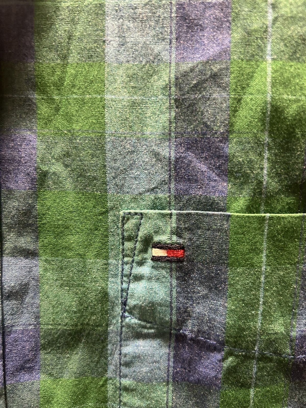 Tommy Hilfiger Tommy Hilfiger Custom Fit Green Blue Plaid Shirt Size US S / EU 44-46 / 1 - 5 Thumbnail