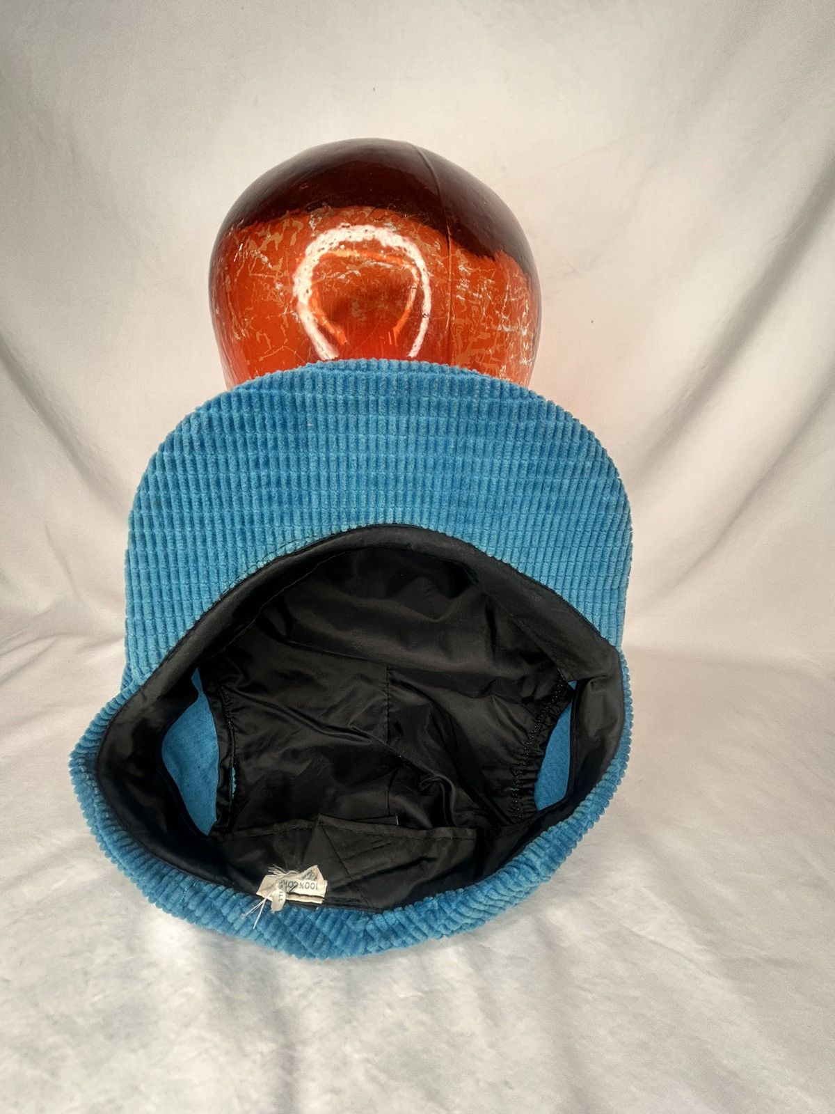 Vintage Vtg 90’s Teal Corduroy Flat Cap Hat 100% Cotton Size ONE SIZE - 4 Thumbnail