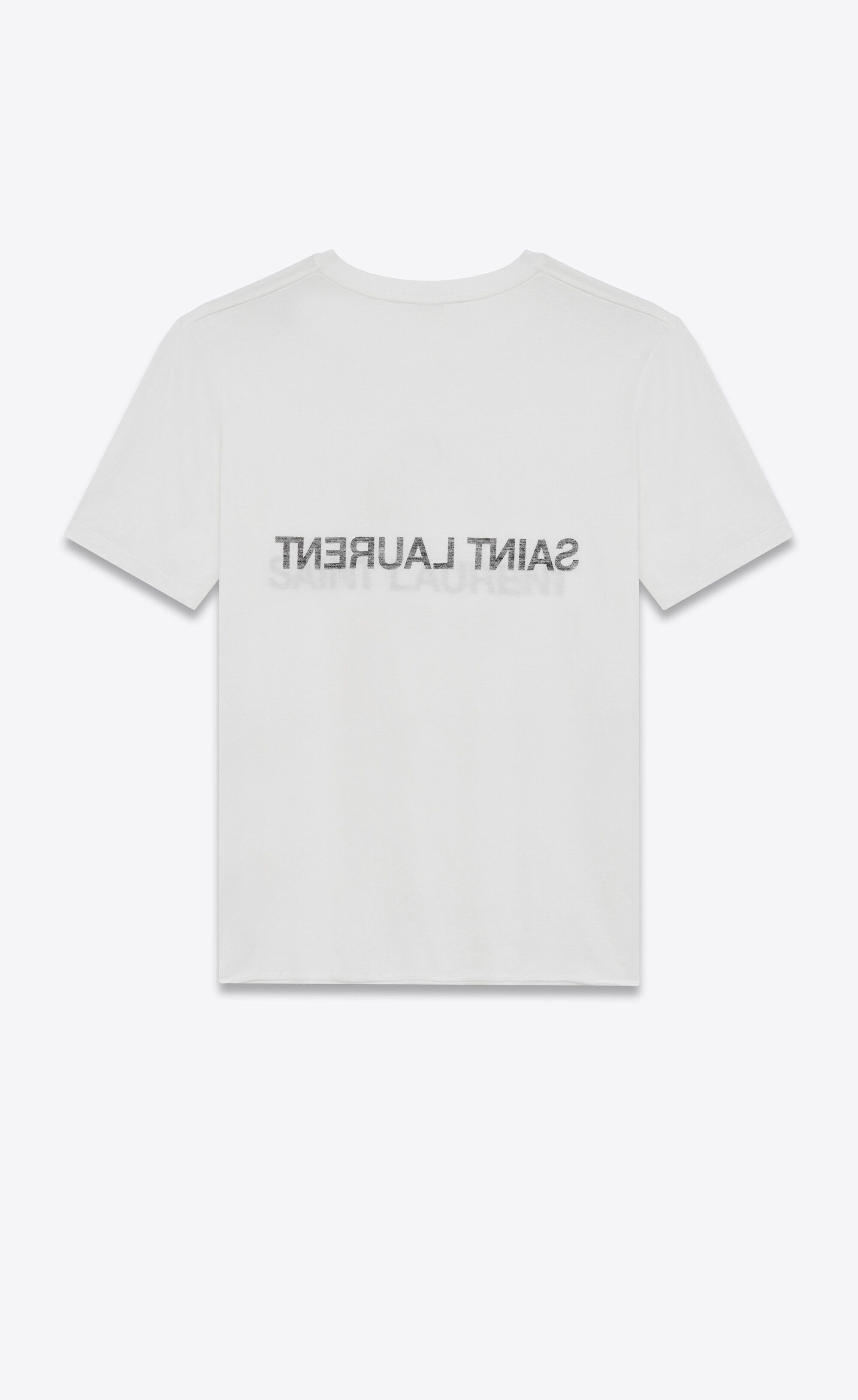 Saint Laurent Paris oc11z0126 663278 Reverse T Shirt in White Size US M / EU 48-50 / 2 - 2 Thumbnail