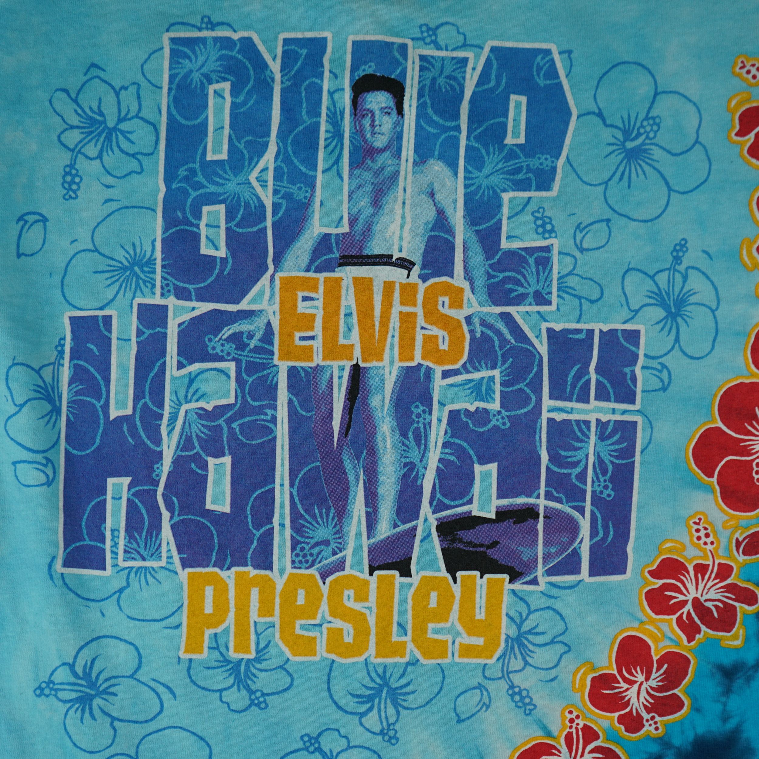 Band Tees × Liquid Blue × Vintage Vintage 90s Elvis Presley Blue Hawaii T Shirt Size US XXL / EU 58 / 5 - 6 Thumbnail
