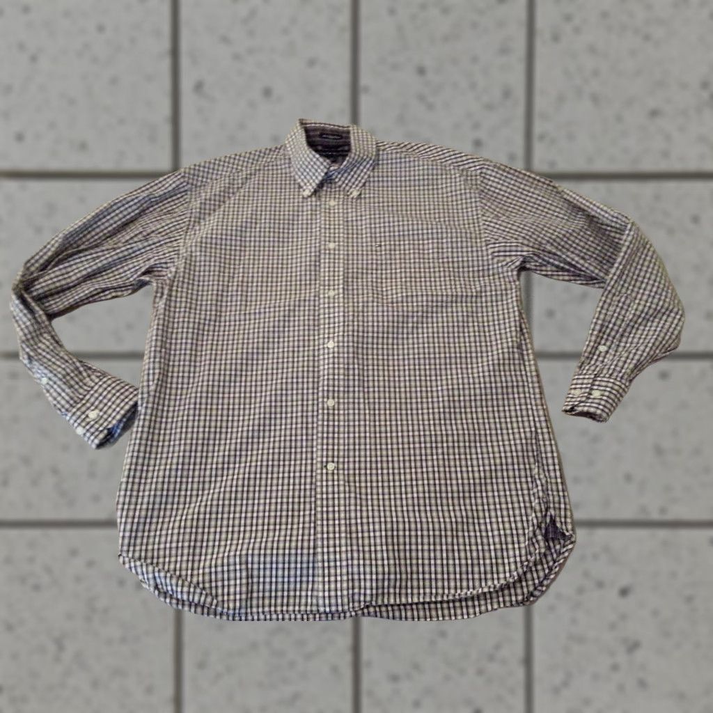 Tommy Hilfiger Mens Tommy Hilfiger Dress Shirt L Large Cotton Long Sleeve Multicolor Button Shirt Mens Size 42R - 1 Thumbnail