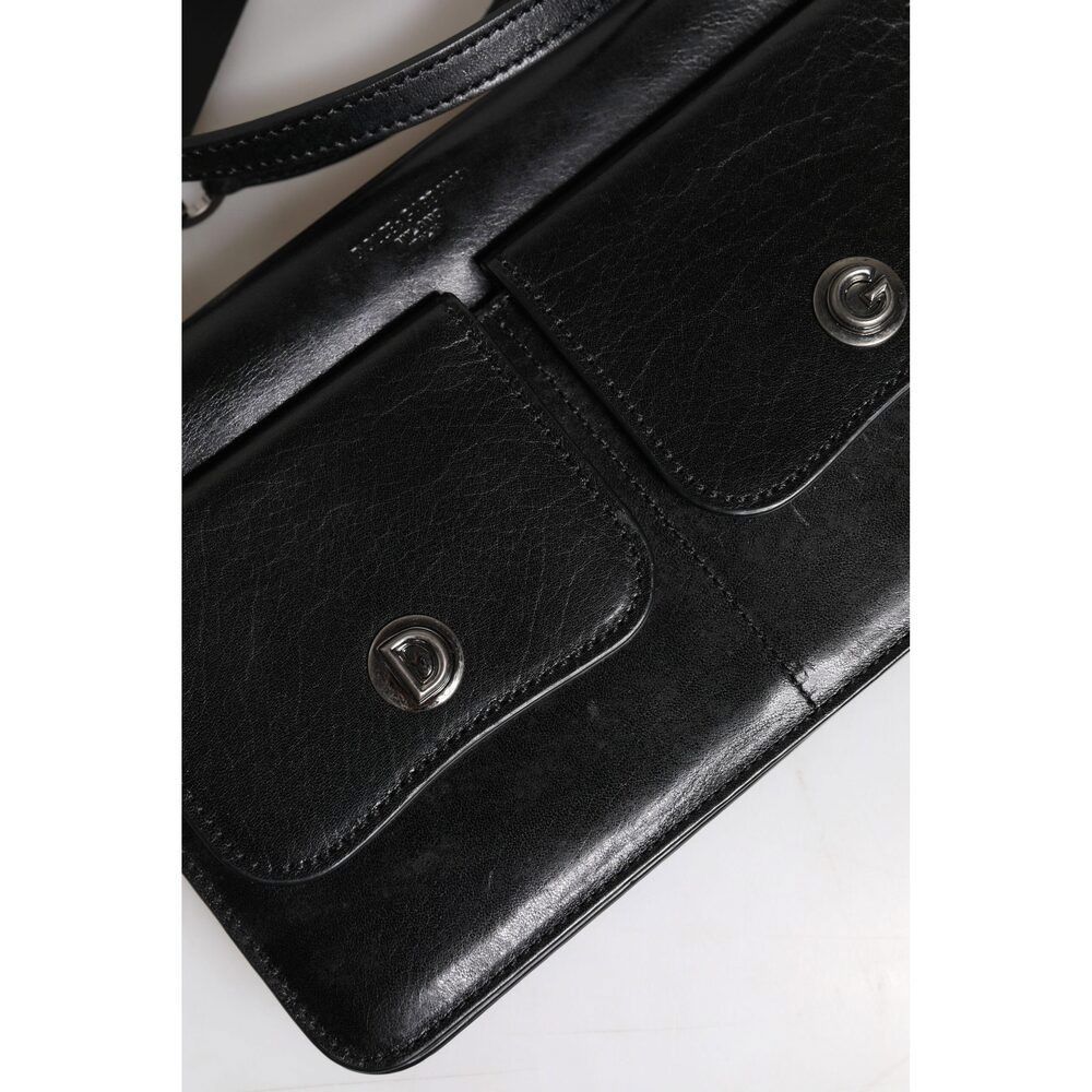Dolce & Gabbana Dolce & Gabbana Black Leather Logo Purse Shoulder Crossbody Size ONE SIZE - 7 Thumbnail
