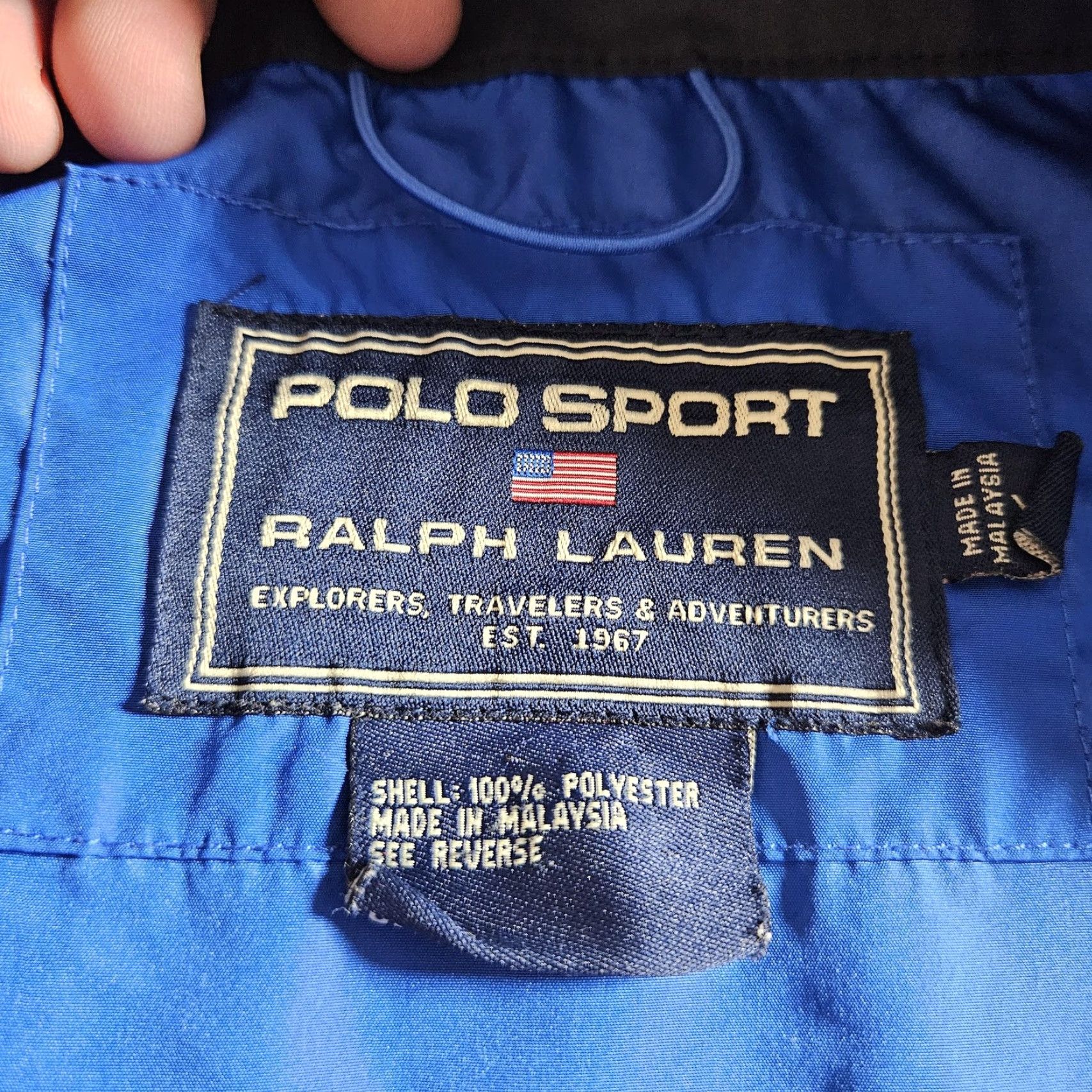 Polo Ralph Lauren VINTAGE Polo Sport Ralph Lauren Jacket Mens XL Blue Windbreaker USA Flag 90s Size US XL / EU 56 / 4 - 4 Thumbnail
