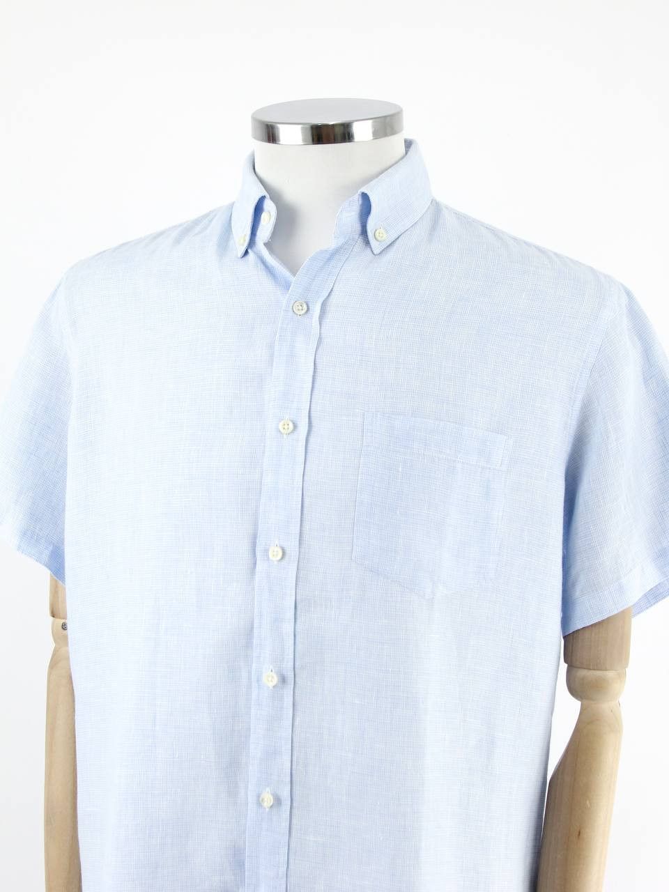 Figaret FIGARET Linen shirt with small check pattern Size US L / EU 52-54 / 3 - 4 Thumbnail