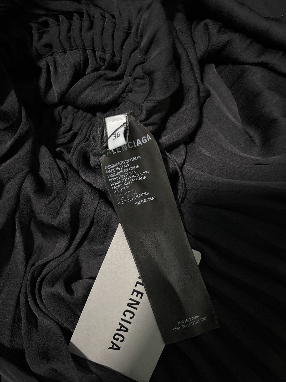 Balenciaga Balenciaga black pleated drawstring dress Size XS / US 0-2 / IT 36-38 - 8 Thumbnail