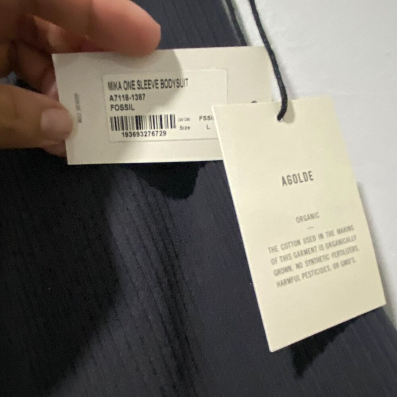 Agolde Agolde Mika One Sleeve Bodysuit In Fossil Gray NWT Size L Size L / US 10 / IT 46 - 3 Thumbnail