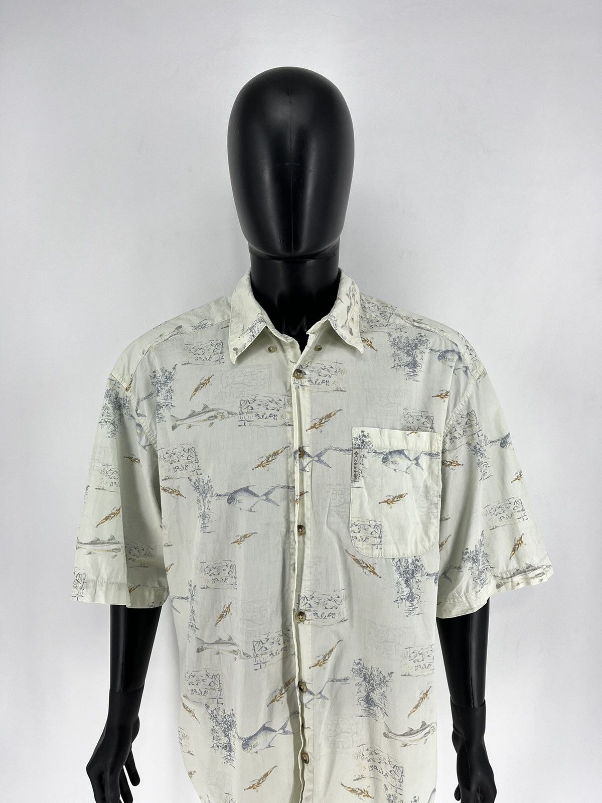 Columbia Vintage Columbia Fish Overprint Beach Hawaiian Shirt XLarge Size US XL / EU 56 / 4 - 6 Thumbnail