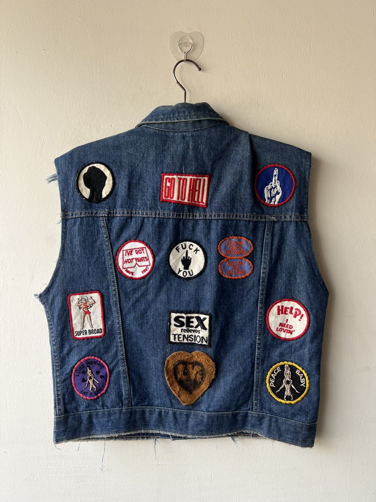 Vintage RARE! 60s Hippie Selvedge Denim Vest Size US L / EU 52-54 / 3 - 3 Thumbnail
