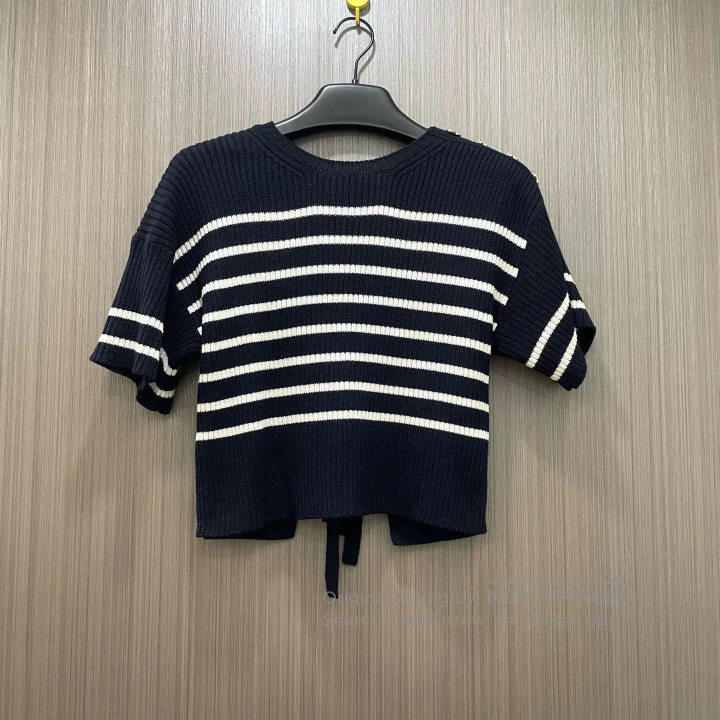 Dior navy striped short sleeve knit top. Size US XS / EU 42 / 0 - 1 Thumbnail