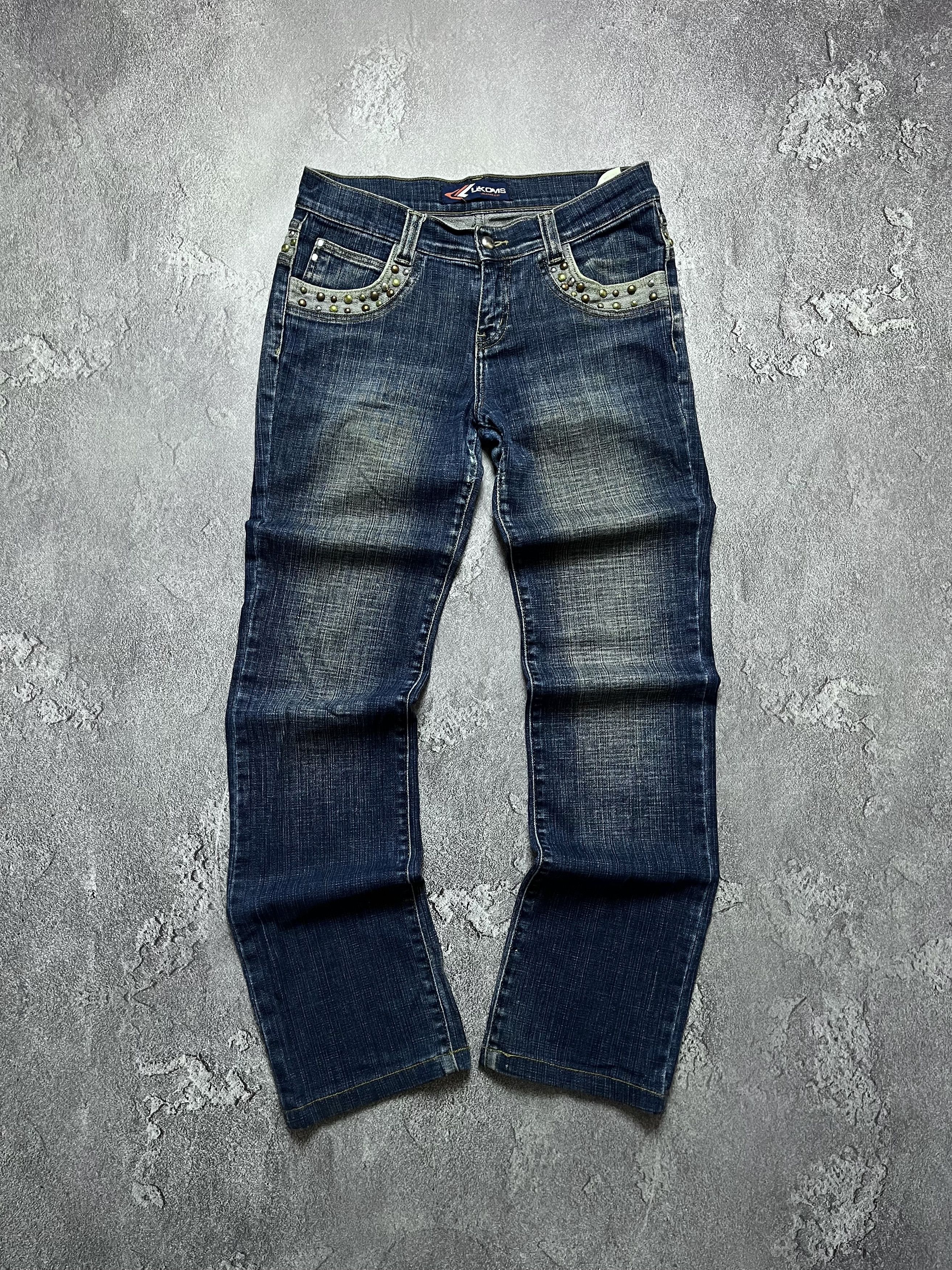 Vintage 90x Vintage Bootcut Flared Jeans Big Logo Y2K Womens 30/33 Size 30" / US 8 / IT 44 - 2 Thumbnail