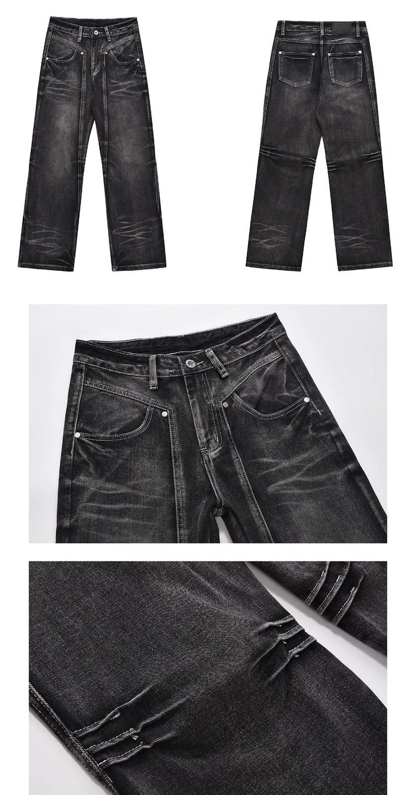 Japanese Brand Honeycomb Loose Flare Leg Vintage Design Jeans y2k Size US 34 / EU 50 - 6 Thumbnail