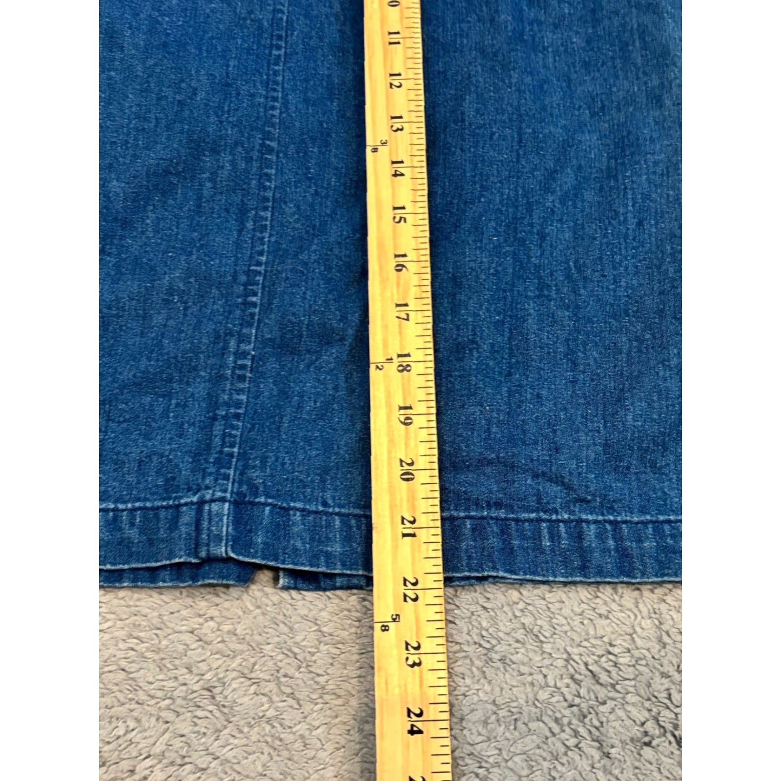 Talbots Talbots Denim Skirt Womens 10 Medium Wash Blue Denim Side Zip Career Casual Skirt Midi Size 32" / US 10 / IT 46 - 4 Thumbnail