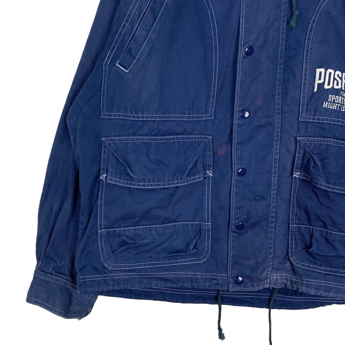 Japanese Brand POSH BOY Big Logo Hooded Chore Jacket #0579-C26 Size US L / EU 52-54 / 3 - 8 Thumbnail