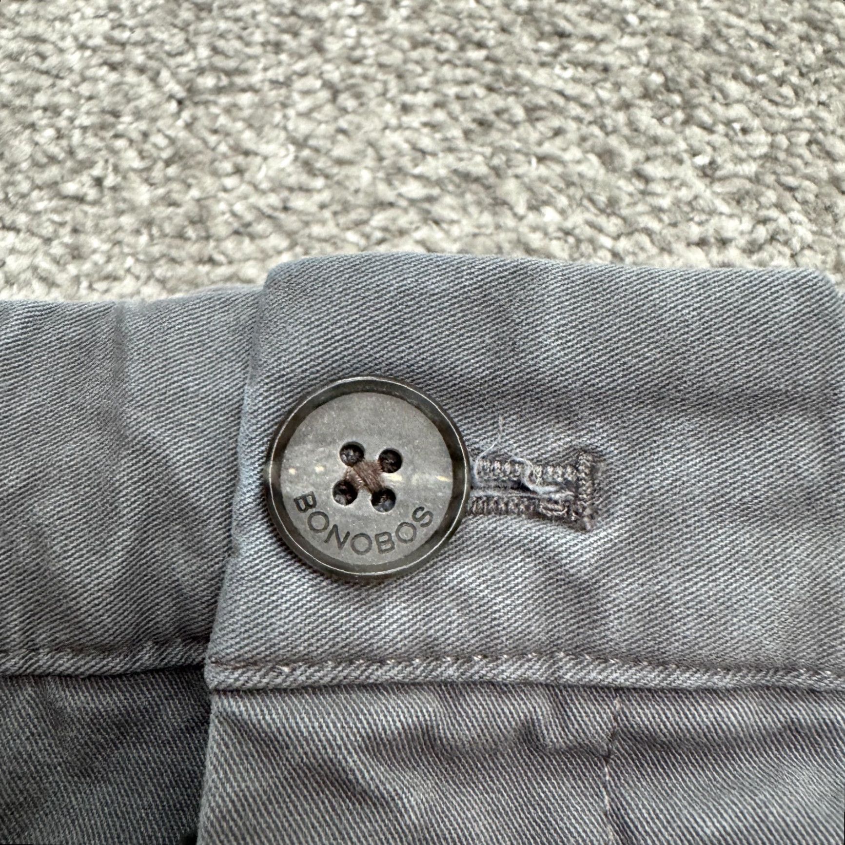 Bonobos Bonobos Slim Fit Straight Leg Chino Pants Mens 38x30 Gray Flat Front Cotton Bonobos Mens Chino Pants Slim Fit Straight Leg Gray Waist 38 Inseam 30 Size US 38 / EU 54 - 3 Thumbnail