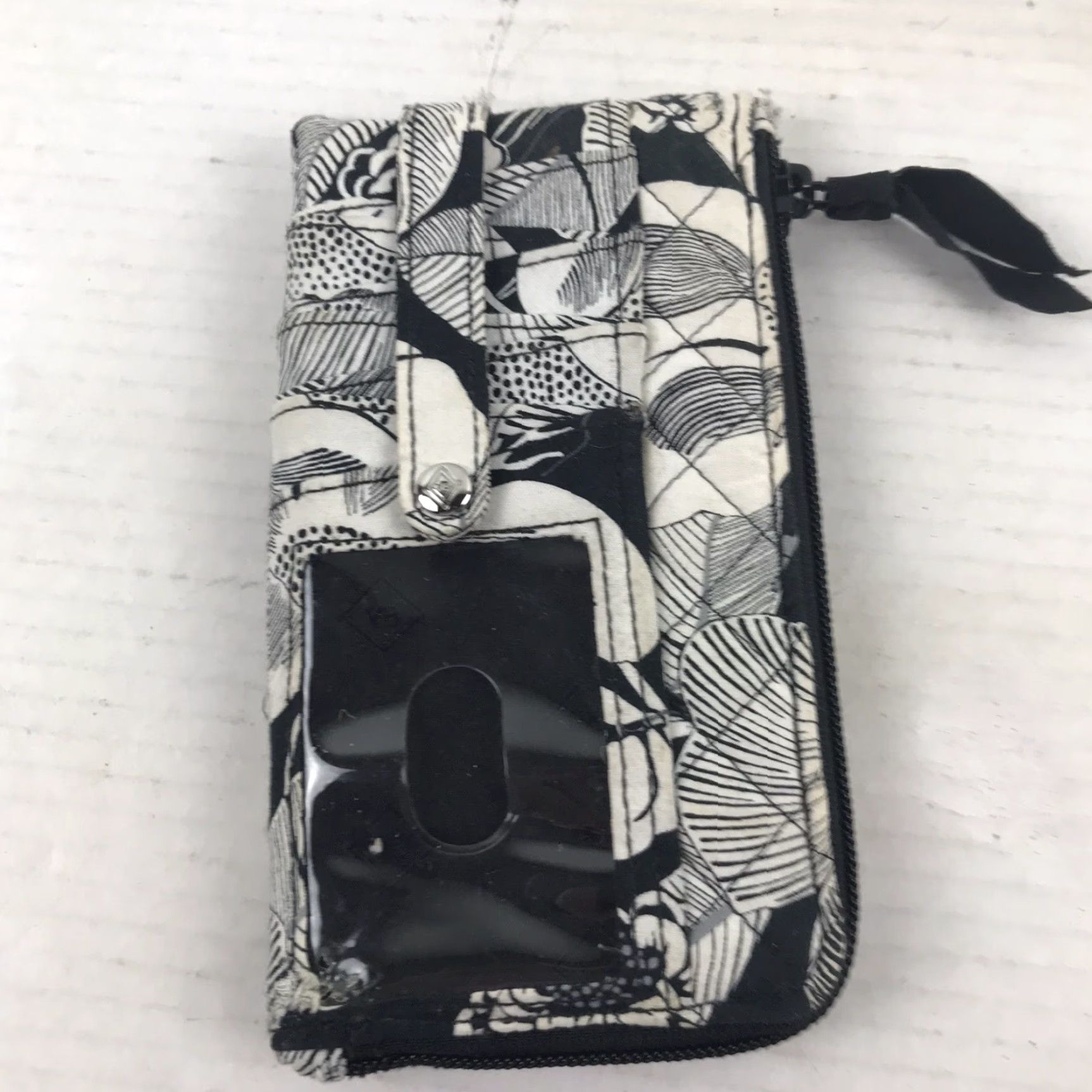 Vera Bradley Vera Bradley Black/White Floral Zip Around Wallet Size ONE SIZE - 4 Thumbnail