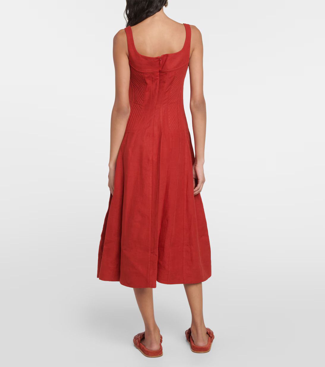 Chloe o1y0825 Midi Dress in Red Size S / US 4 / IT 40 - 4 Thumbnail
