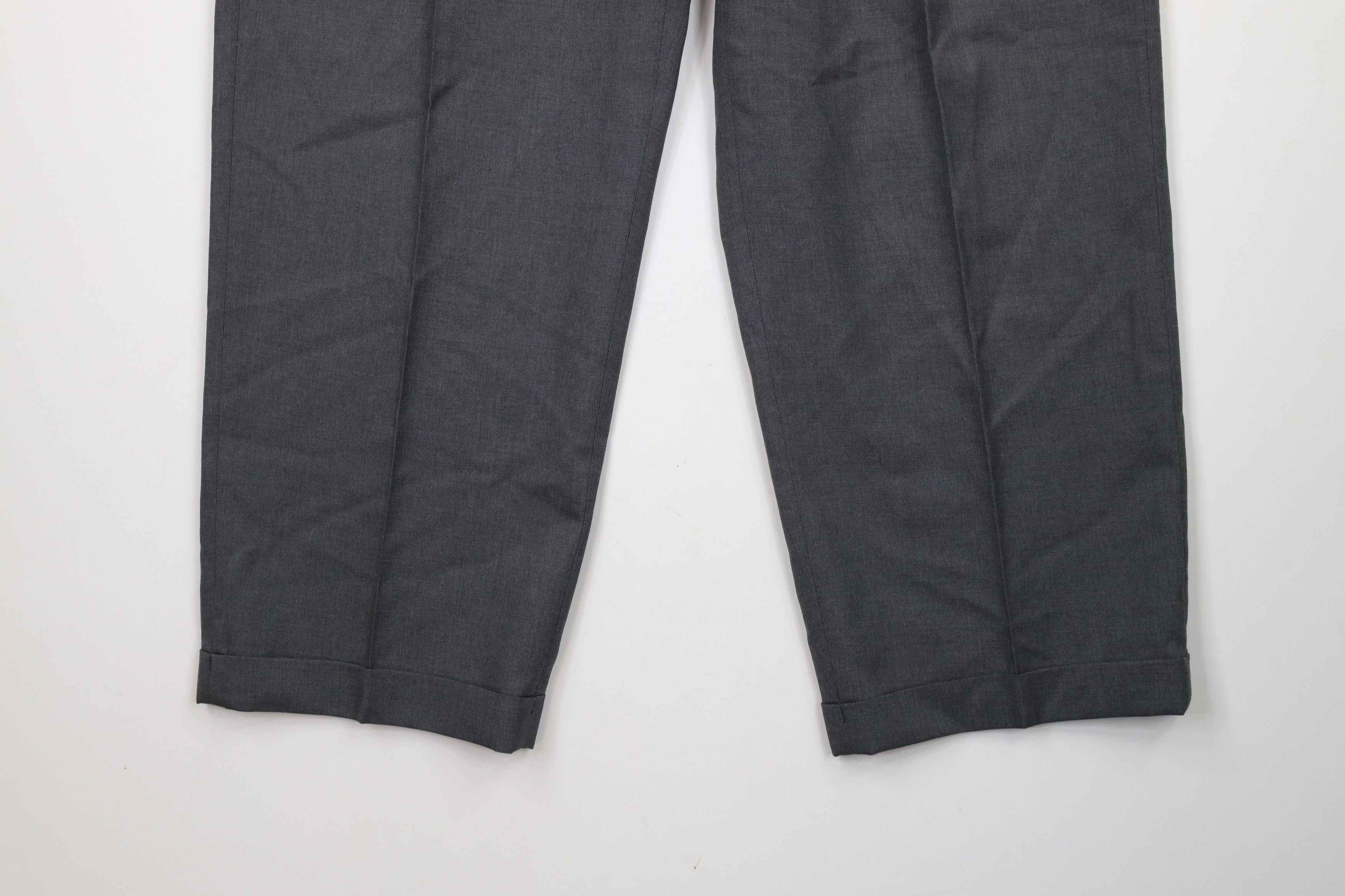 Vintage Vintage 70s Streetwear Cuffed Wide Leg Chino Pants Gray Size US 34 / EU 50 - 4 Thumbnail