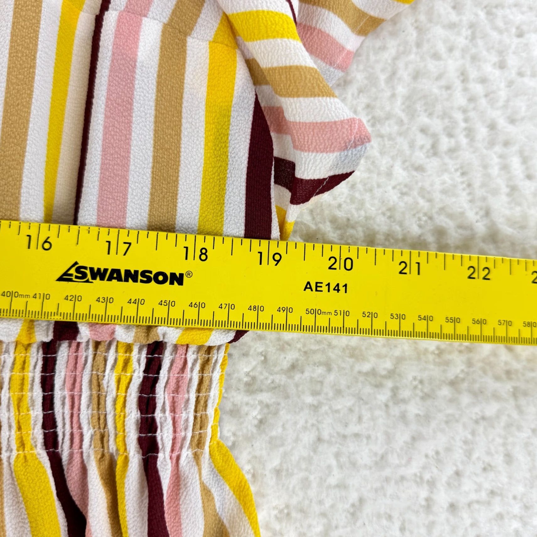Vintage Lane Bryant Shirt Womens 16P Yellow Striped Flutter Sleeve V-Neck Pullover Blouse Size XXL / US 16-18 / IT 52-54 - 5 Thumbnail