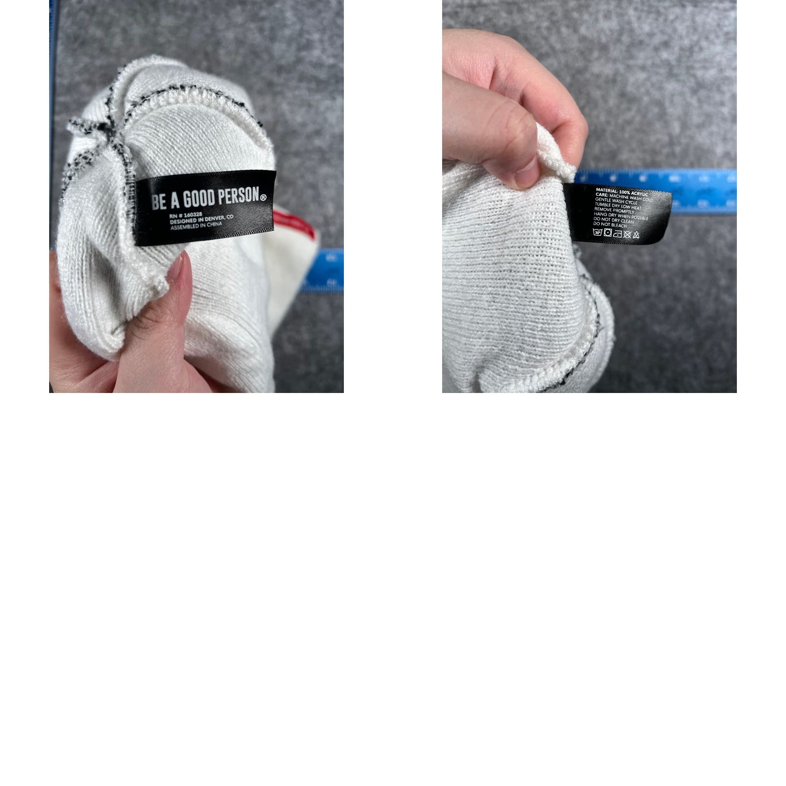 Vintage Be A Good Person Beanie Adult One Size White Knit Acrylic Ski Cap Unisex Size ONE SIZE - 8 Thumbnail