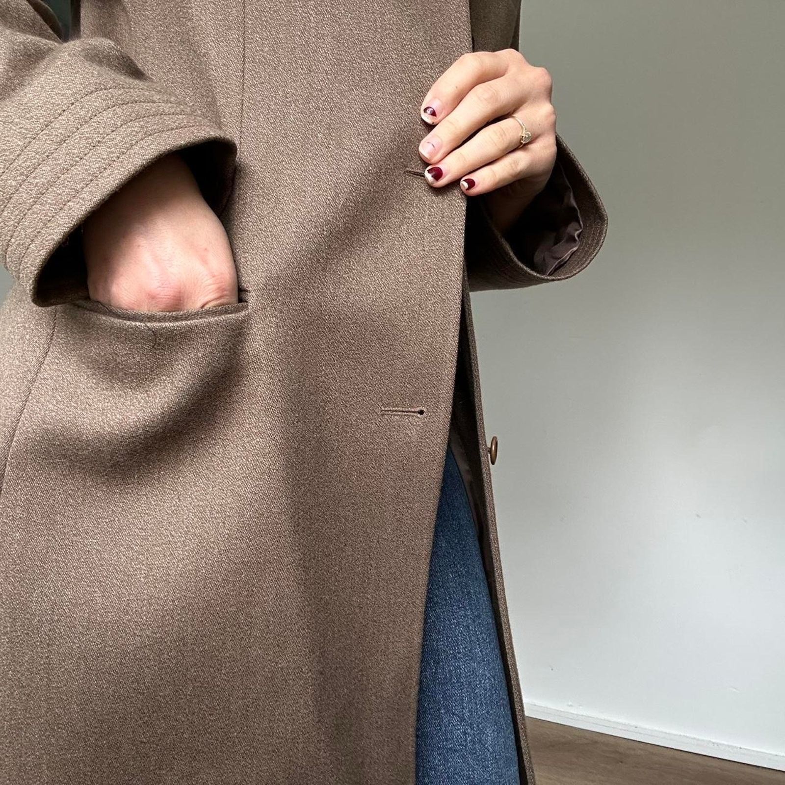 Other Vintage Brown Longline Wool Coat (XS) Size XS / US 0-2 / IT 36-38 - 5 Thumbnail