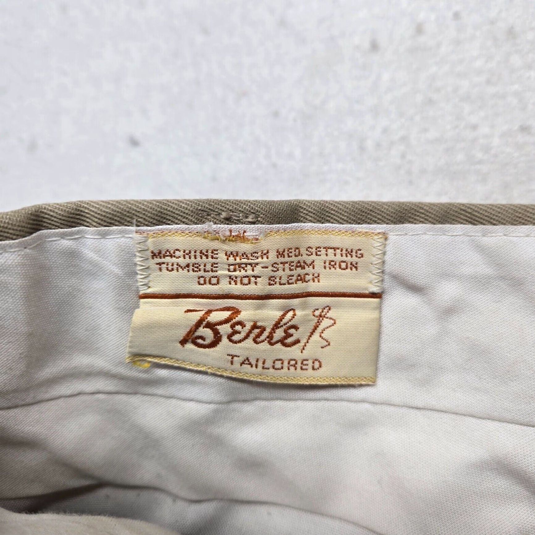 Vintage Berke B Men's Dress Pants Work Trouser Beige 38 x 28 Size US 38 / EU 54 - 3 Thumbnail
