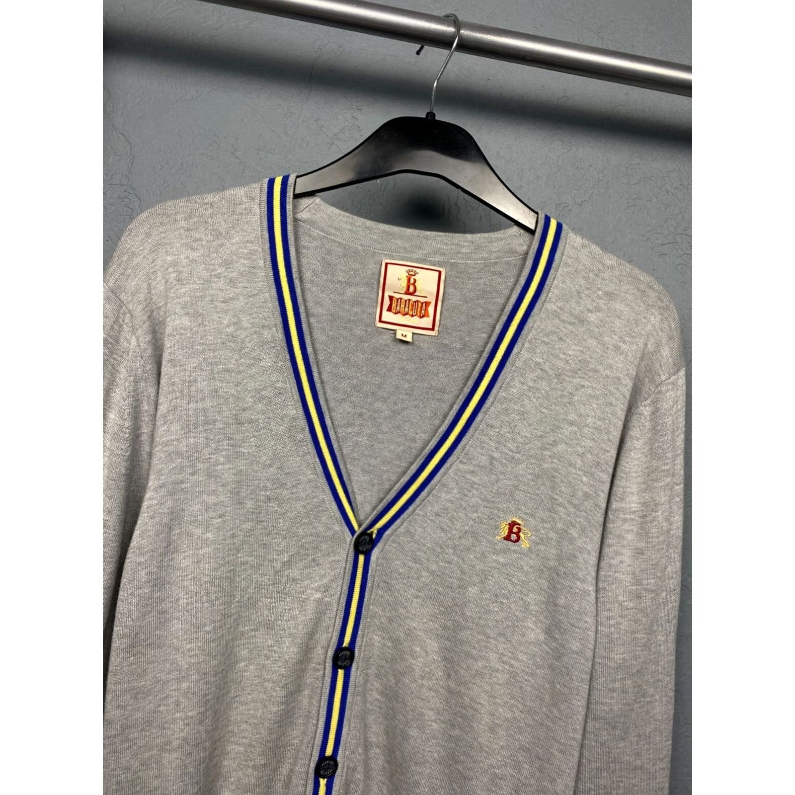 Baracuta VINTAGE Baracuta Mens Cardigan Sweater Baracuta Cardigan Mens M Gray Cotton Logo 90s Womens Mens Size US M / EU 48-50 / 2 - 2 Thumbnail