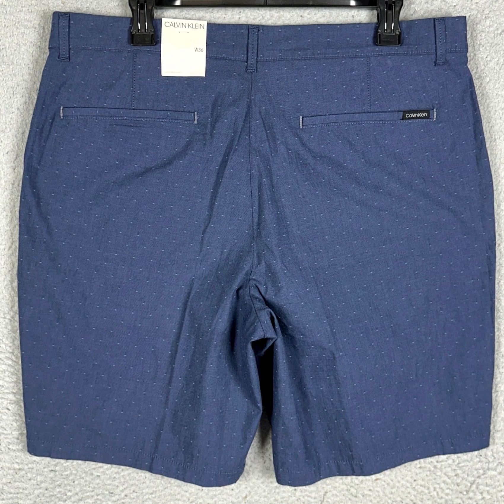 Calvin Klein Calvin Klein Shorts Mens 36W Navy Blue Chino Flat Front Stretch Polka Dot Casual Summer Travel Business Mens Size US 36 / EU 52 - 2 Thumbnail