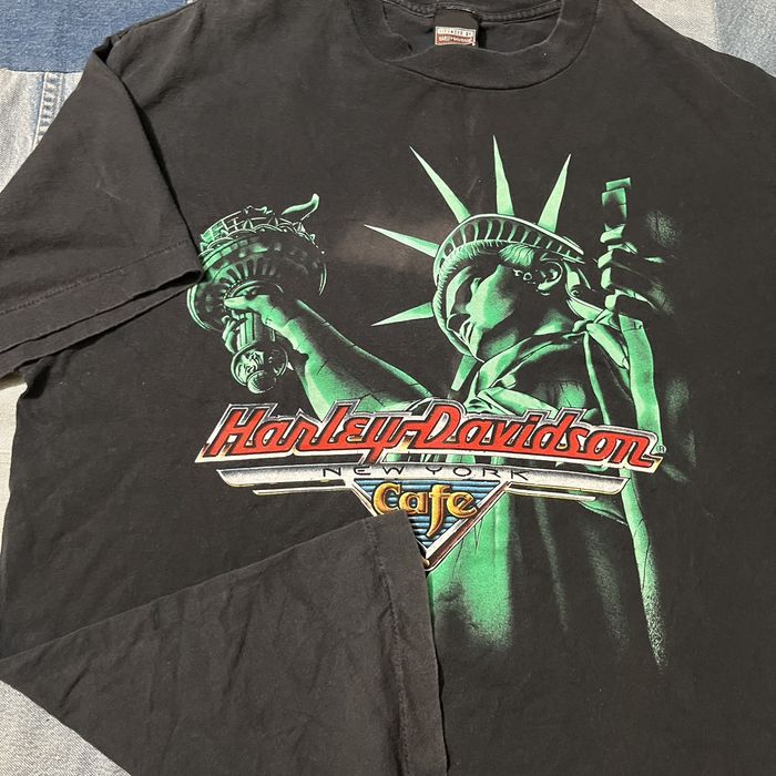 Vintage VTG 90s Harley Davidson New York Statue of Liberty Shjrt XL ...