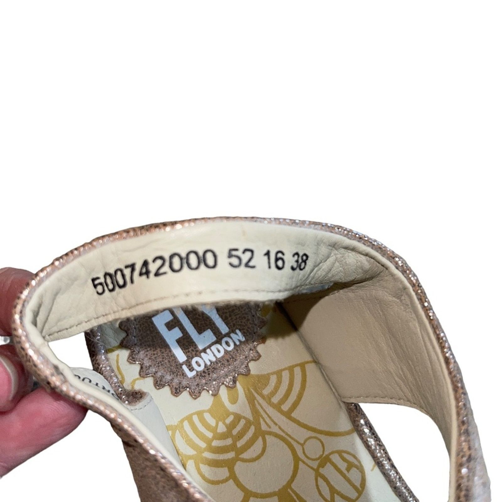 Fly London FLY London Ylfa Leather Lace Up Tan Gold Wedge Sandals Size US 7.5 / IT 37.5 - 6 Thumbnail