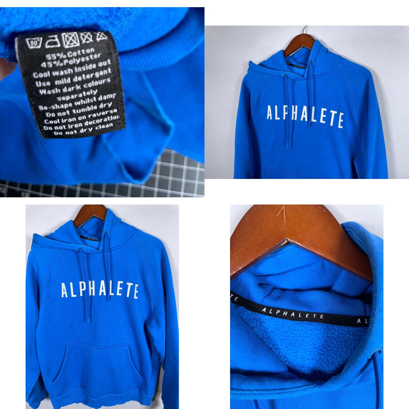 Vintage Alphalete Hoodie Adult Medium Blue Pullover Sweatshirt 2016 Raised Graphic Size US M / EU 48-50 / 2 - 8 Thumbnail
