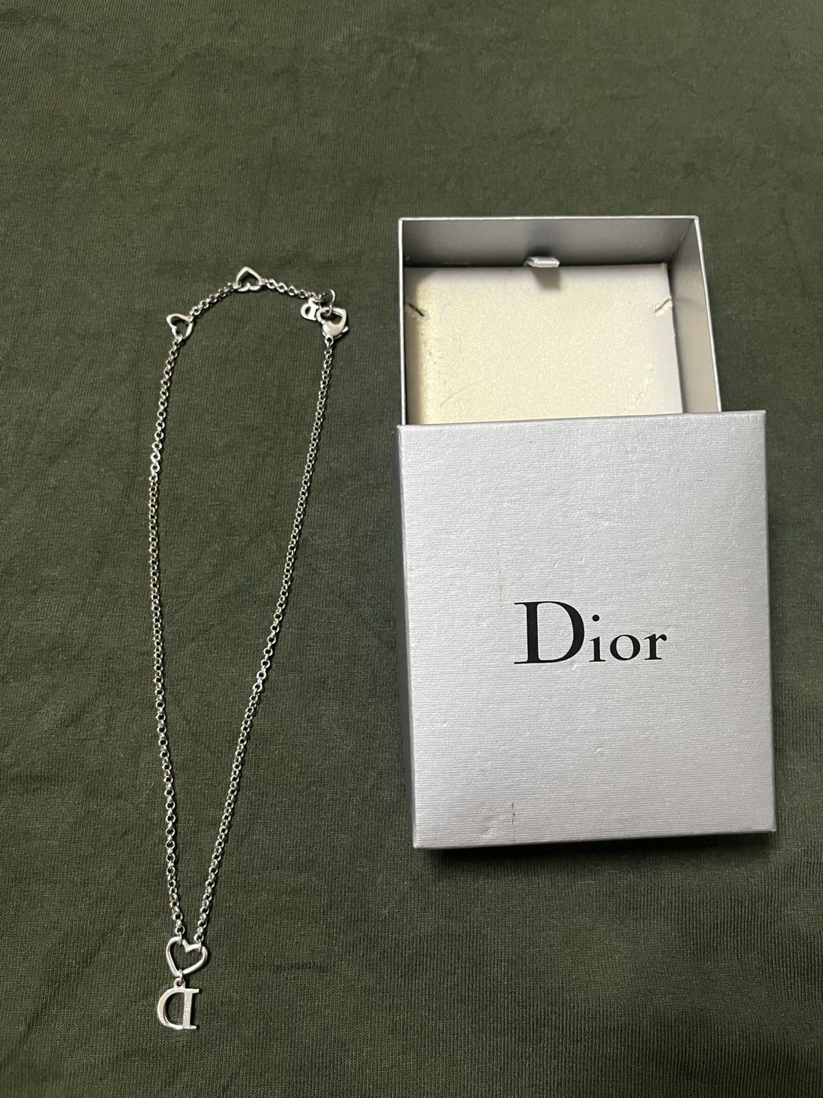Dior Dior Heart Silver 925 and Crystal D Necklace Size ONE SIZE - 3 Thumbnail