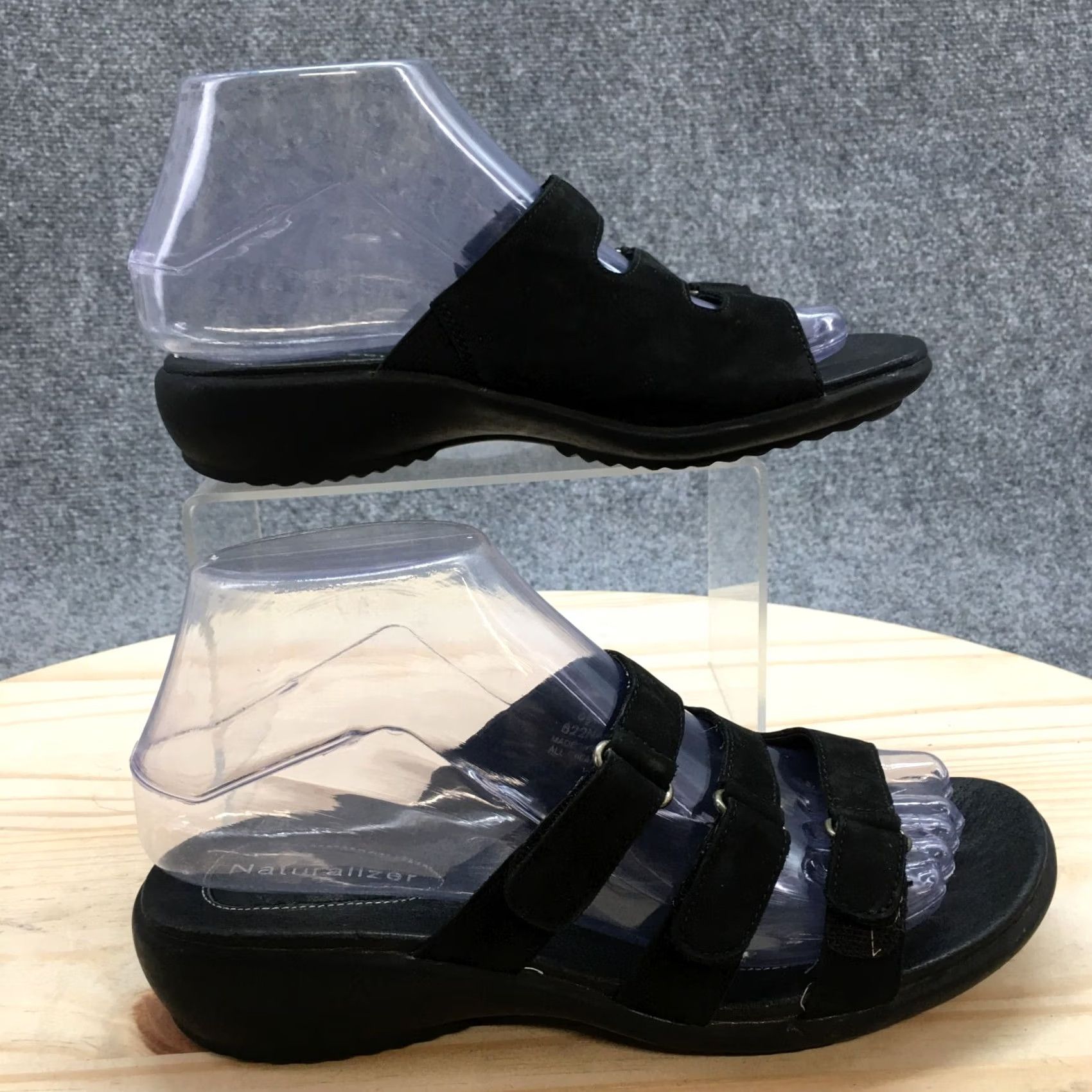 Naturalizer Naturalizer Sandal Womens 6.5W Black Easy Street Open Toe Slip-On Casual Suede Size US 7 / IT 37 - 2 Thumbnail